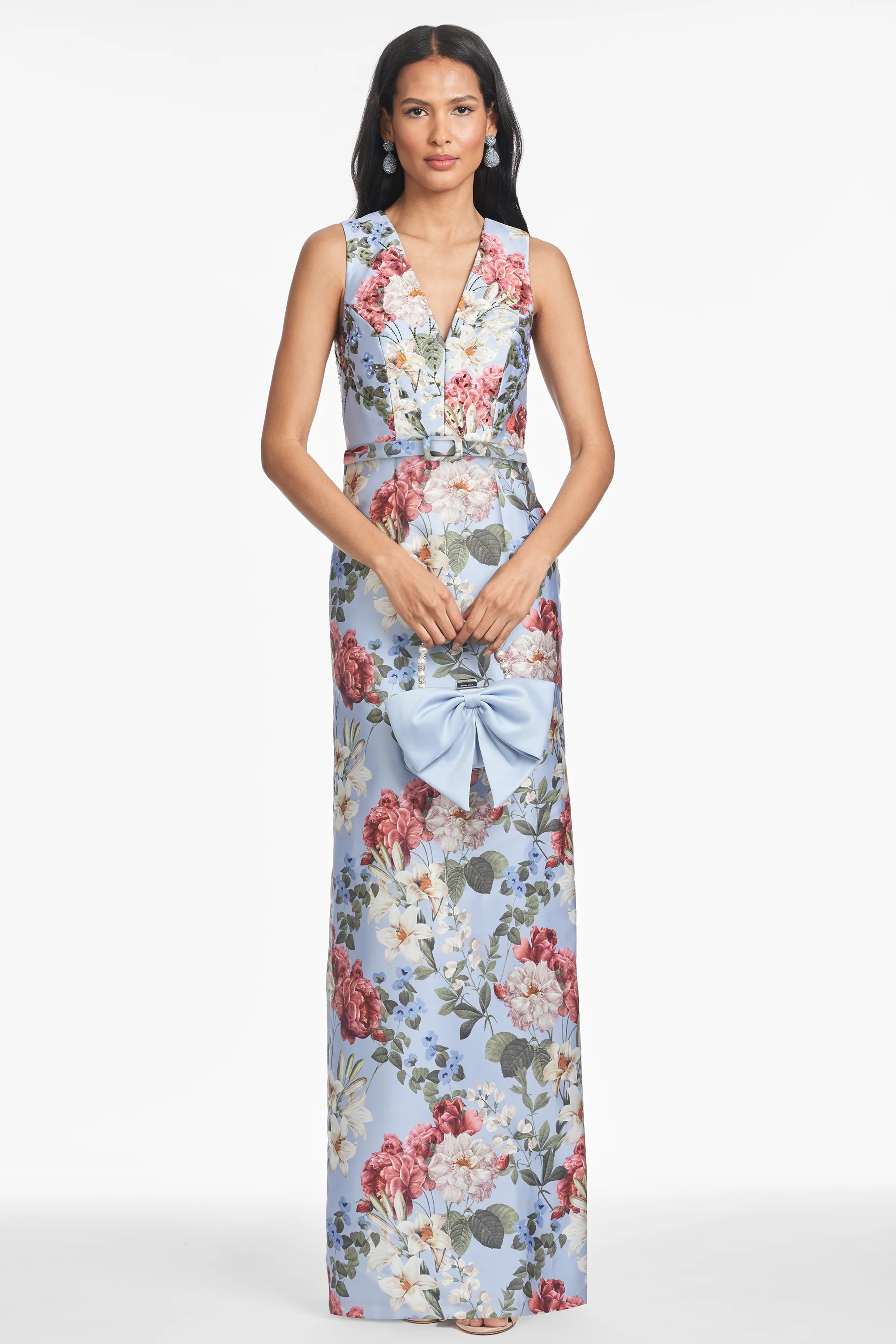 ADELLYN GOWN - POWDER BLUE BOUQUET - FINAL SALE