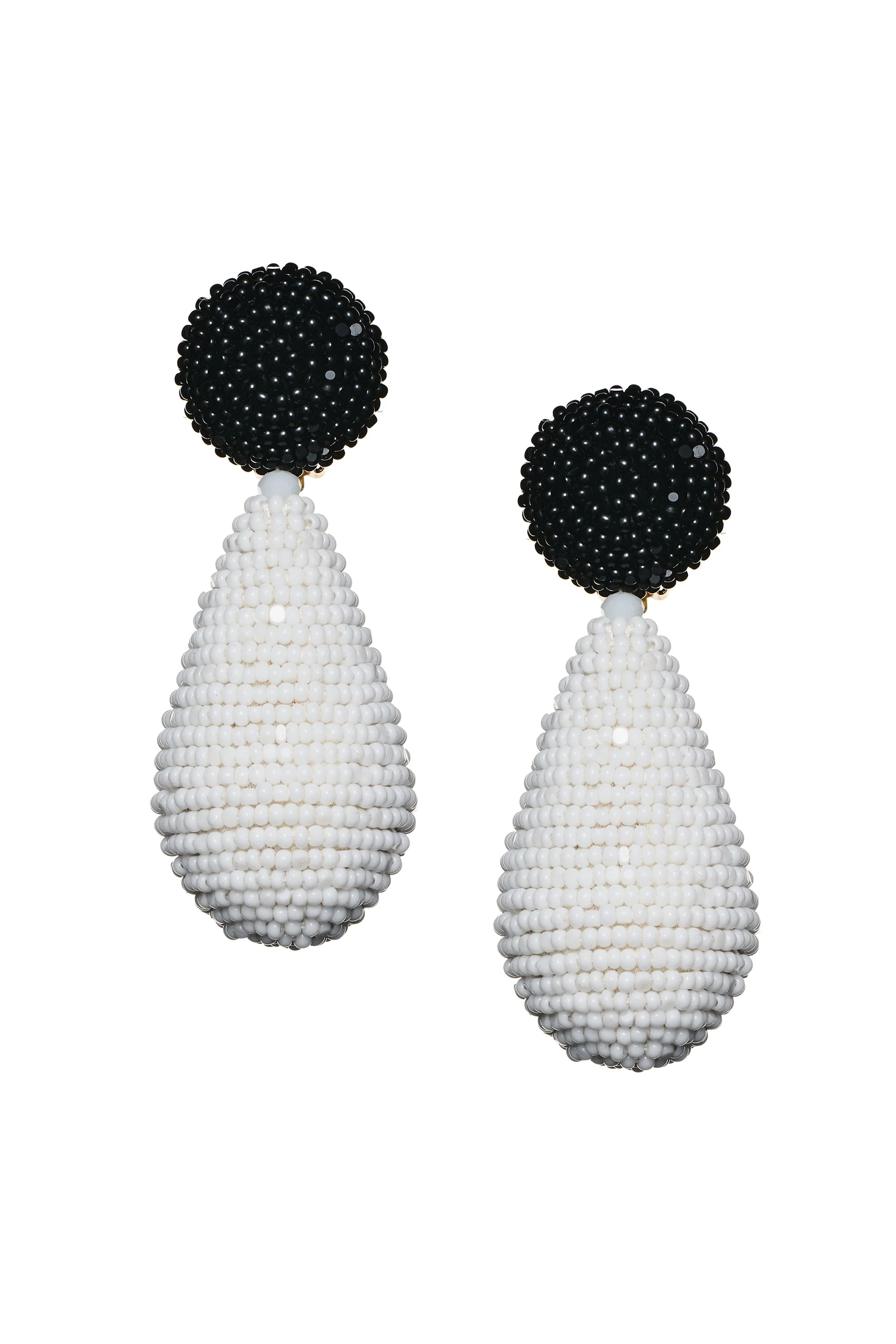 ALENA EARRINGS - WHITE/JET - Image 2