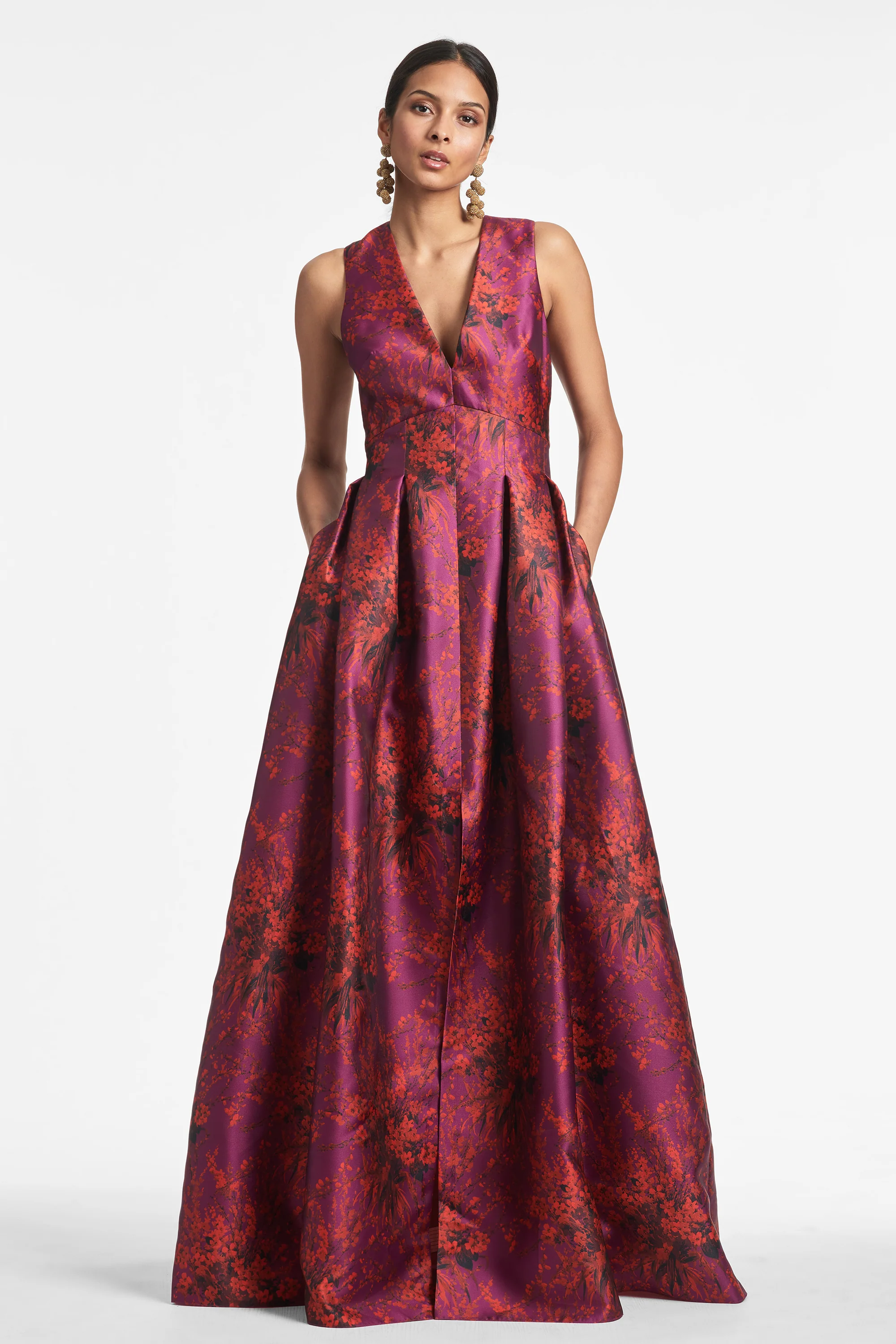 BROOKE GOWN - RASPBERRY BOUQUET MULTI - FINAL SALE