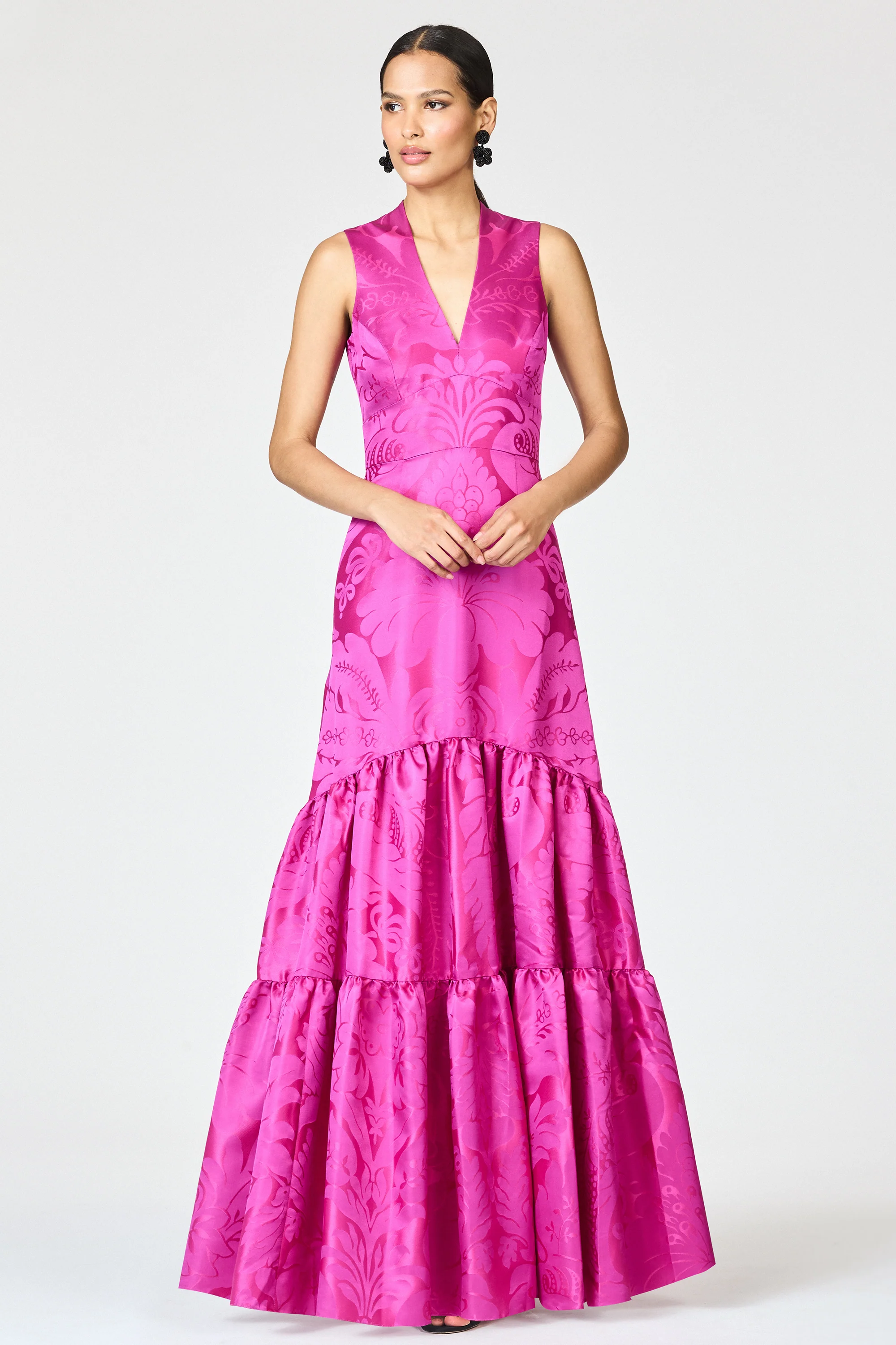 CELLA GOWN - PINK SAPPHIRE DAMASK - Image 3