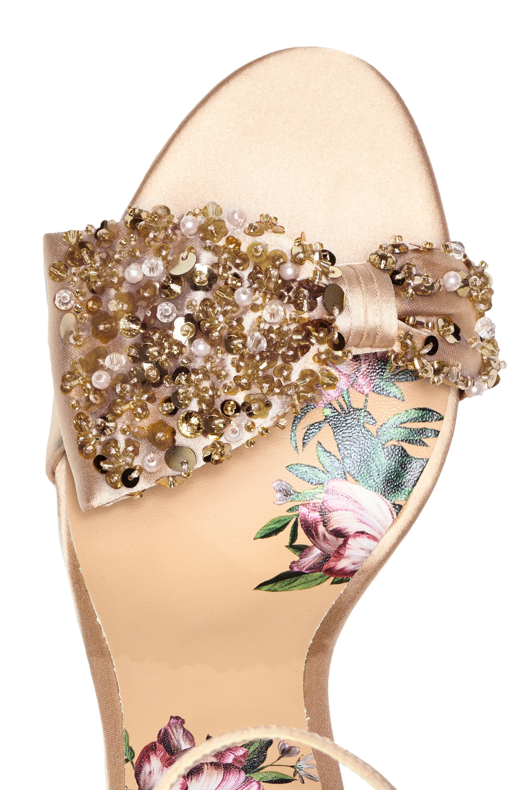 CHELSEA EMBELLISHED OBI-BOW OPEN TOE - CHAMPAGNE - Image 2