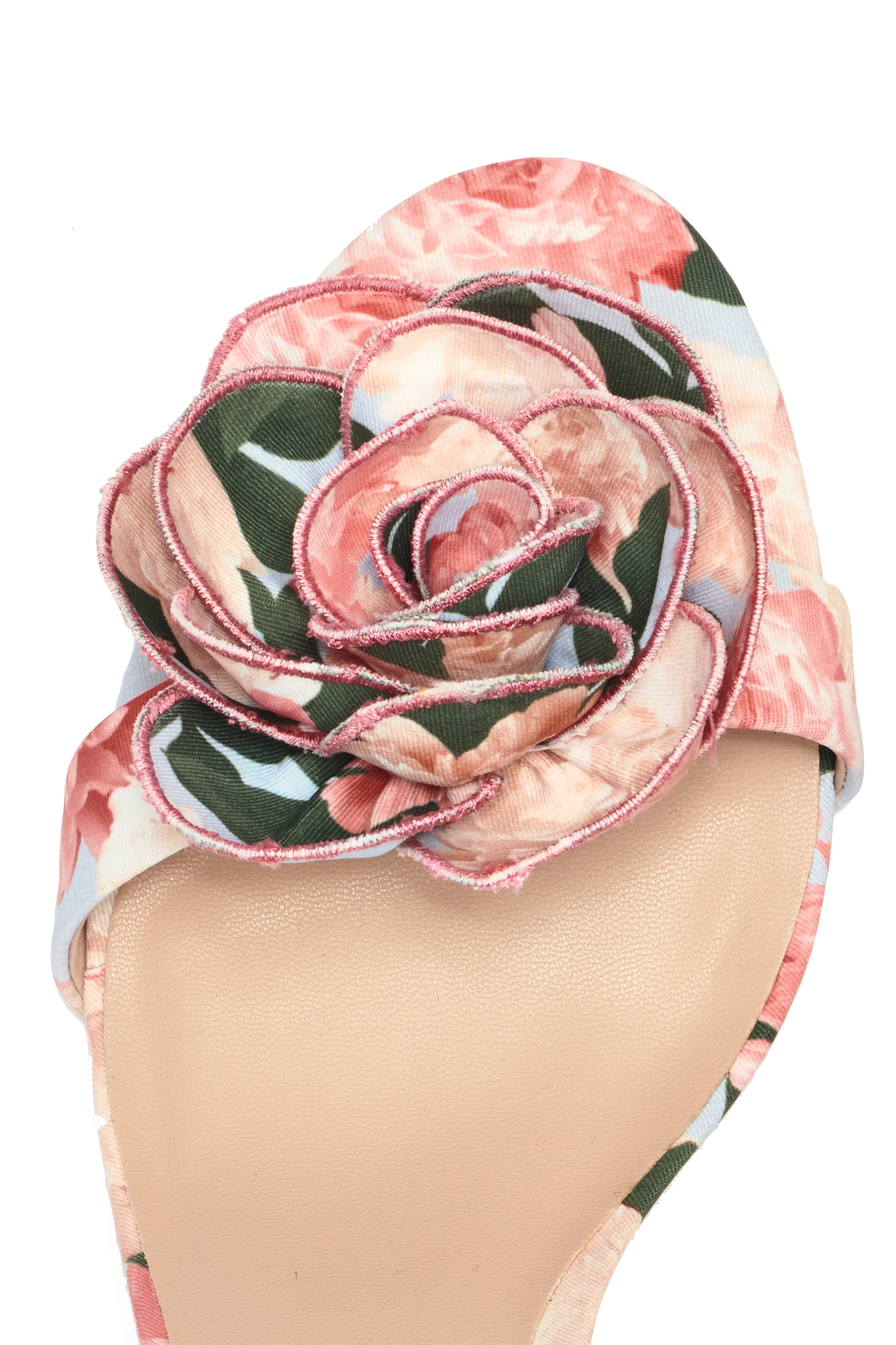 CHELSEA WITH ROSE OPEN TOE - PEACH PEONIES - Image 2