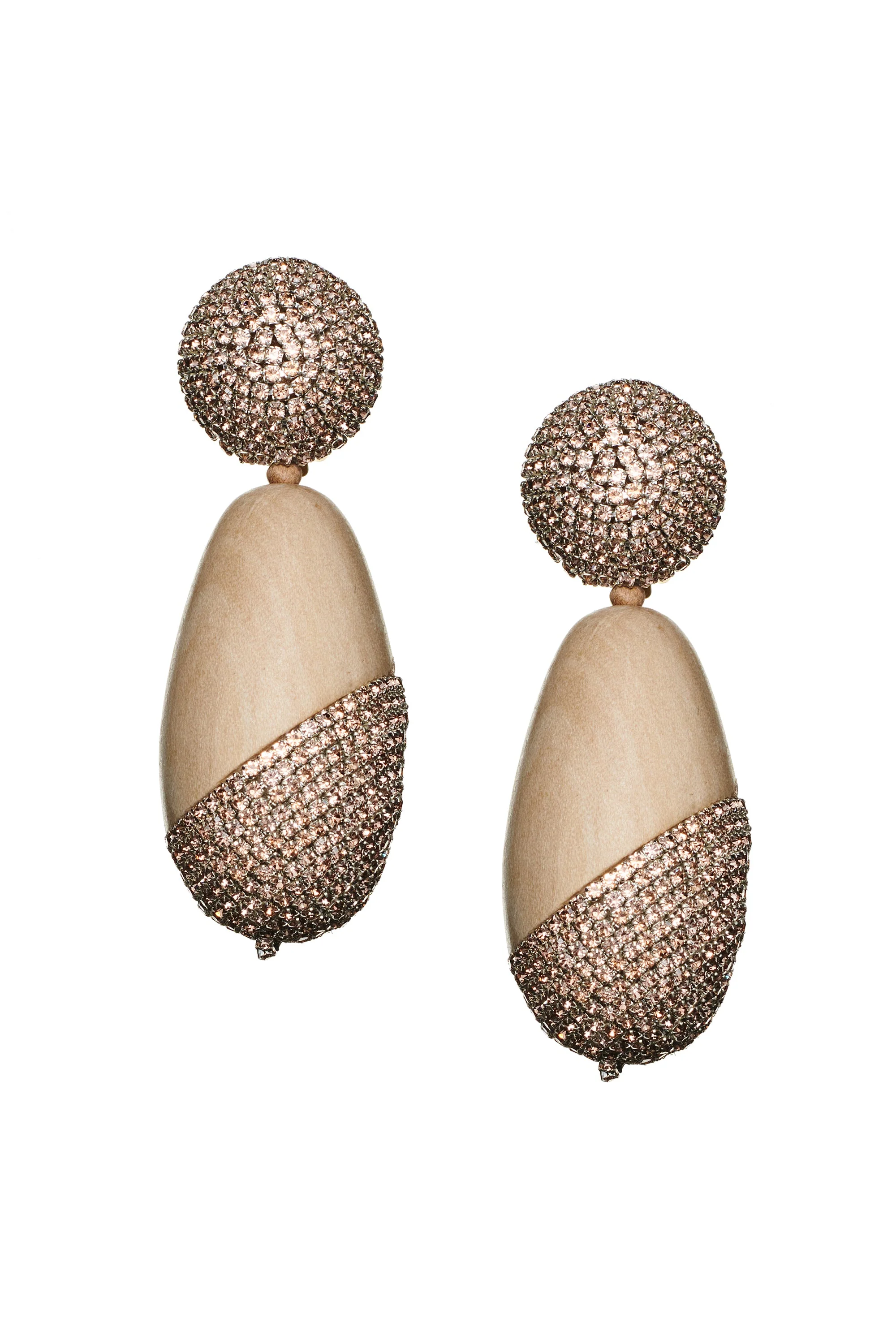 CHRISTINA EARRINGS - PANTO WOOD/ROSE GOLD - Image 2