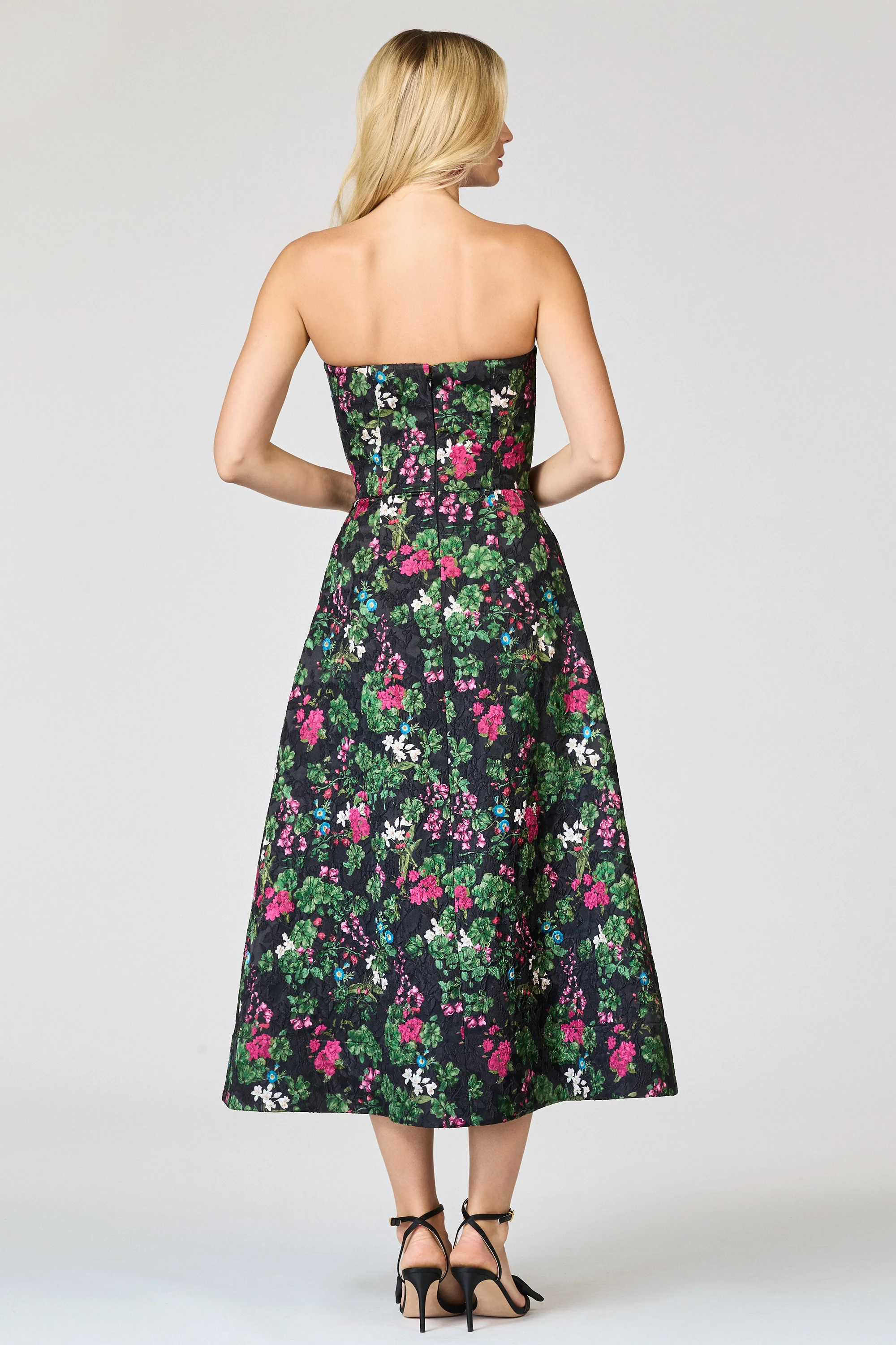 CLOQUE SHAY DRESS - ROYAL GARDENS - FINAL SALE - Image 3