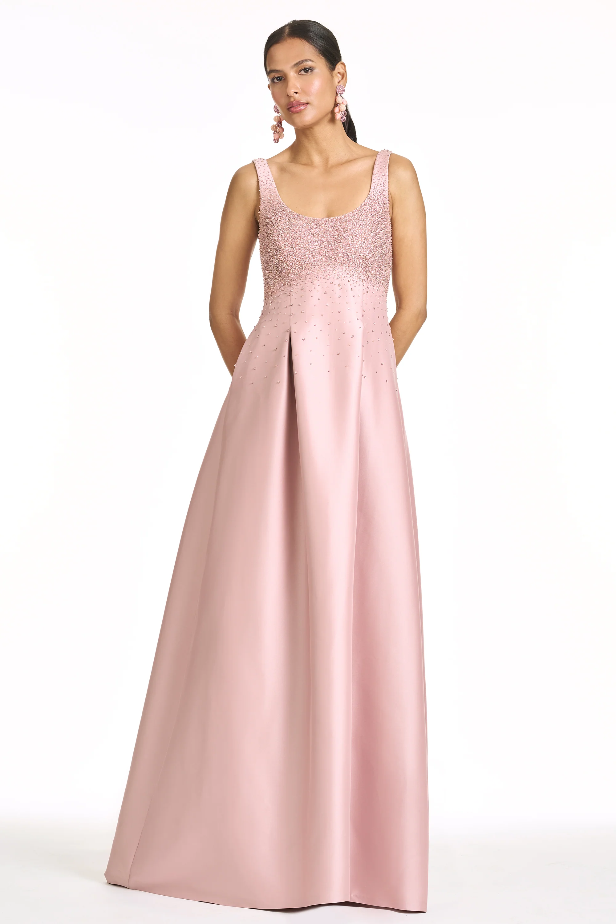 EMBELLISHED AURORA GOWN - ROSE QUARTZ