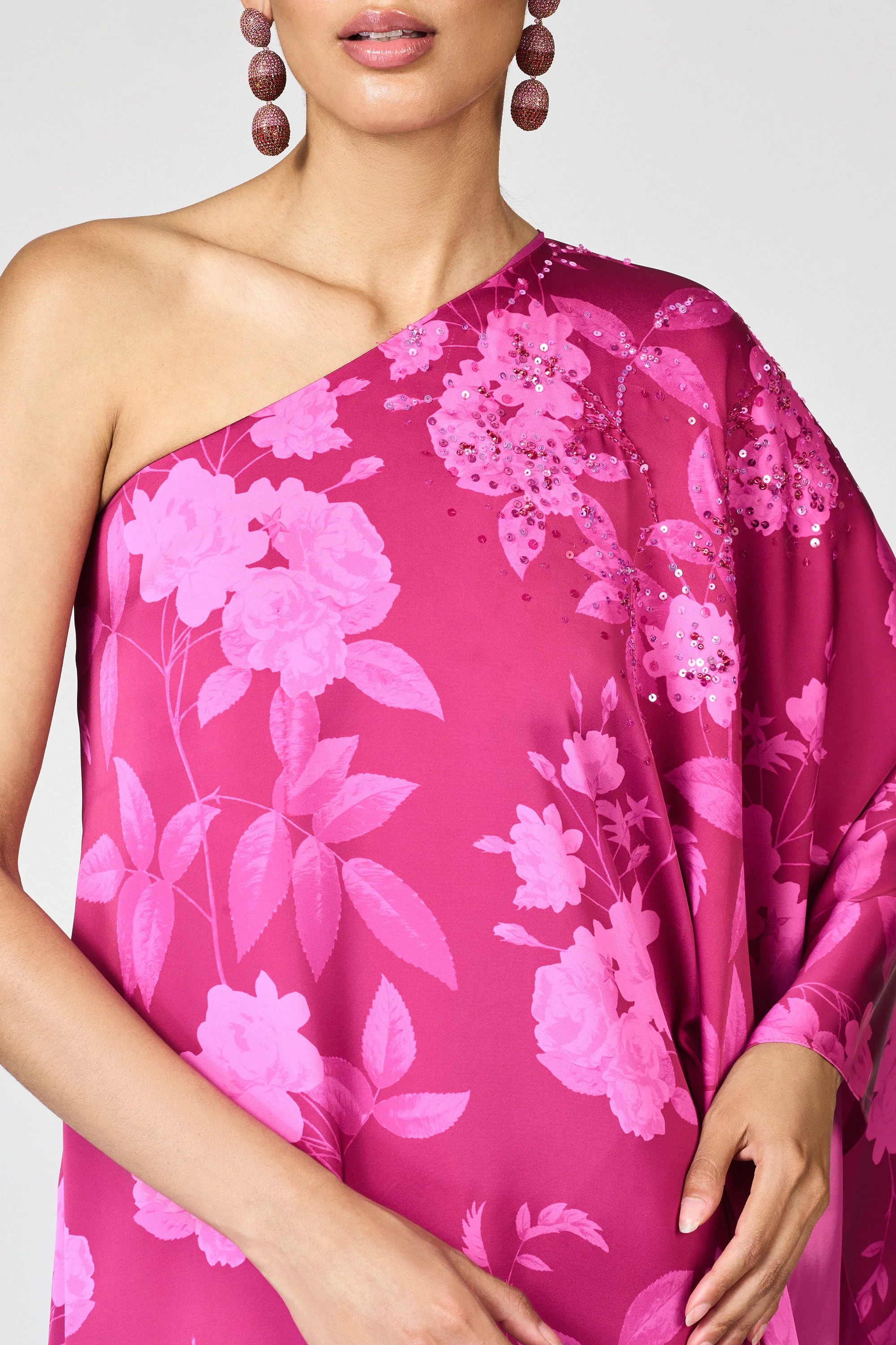 EMBELLISHED DEMI GOWN - RHODOLITE ROSES - FINAL SALE - Image 3