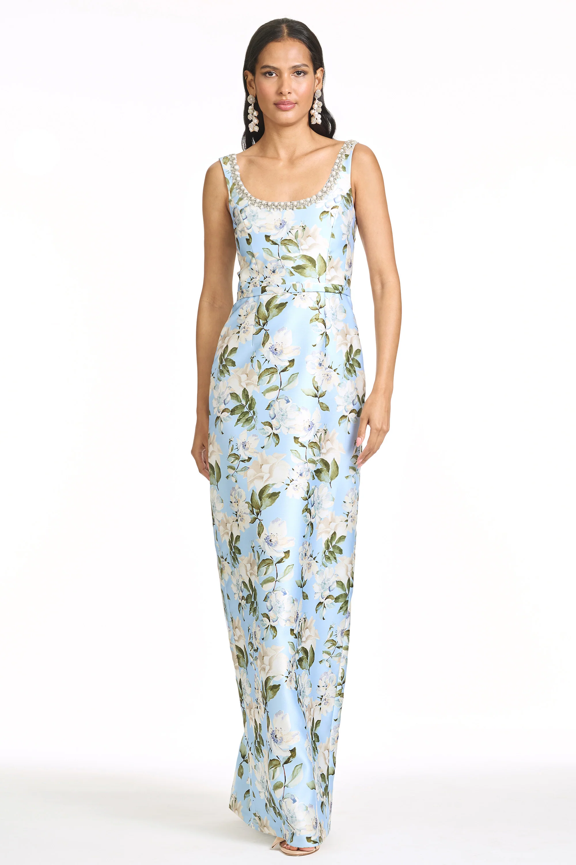 EMBELLISHED LANA GOWN - SKY CAMELLIA