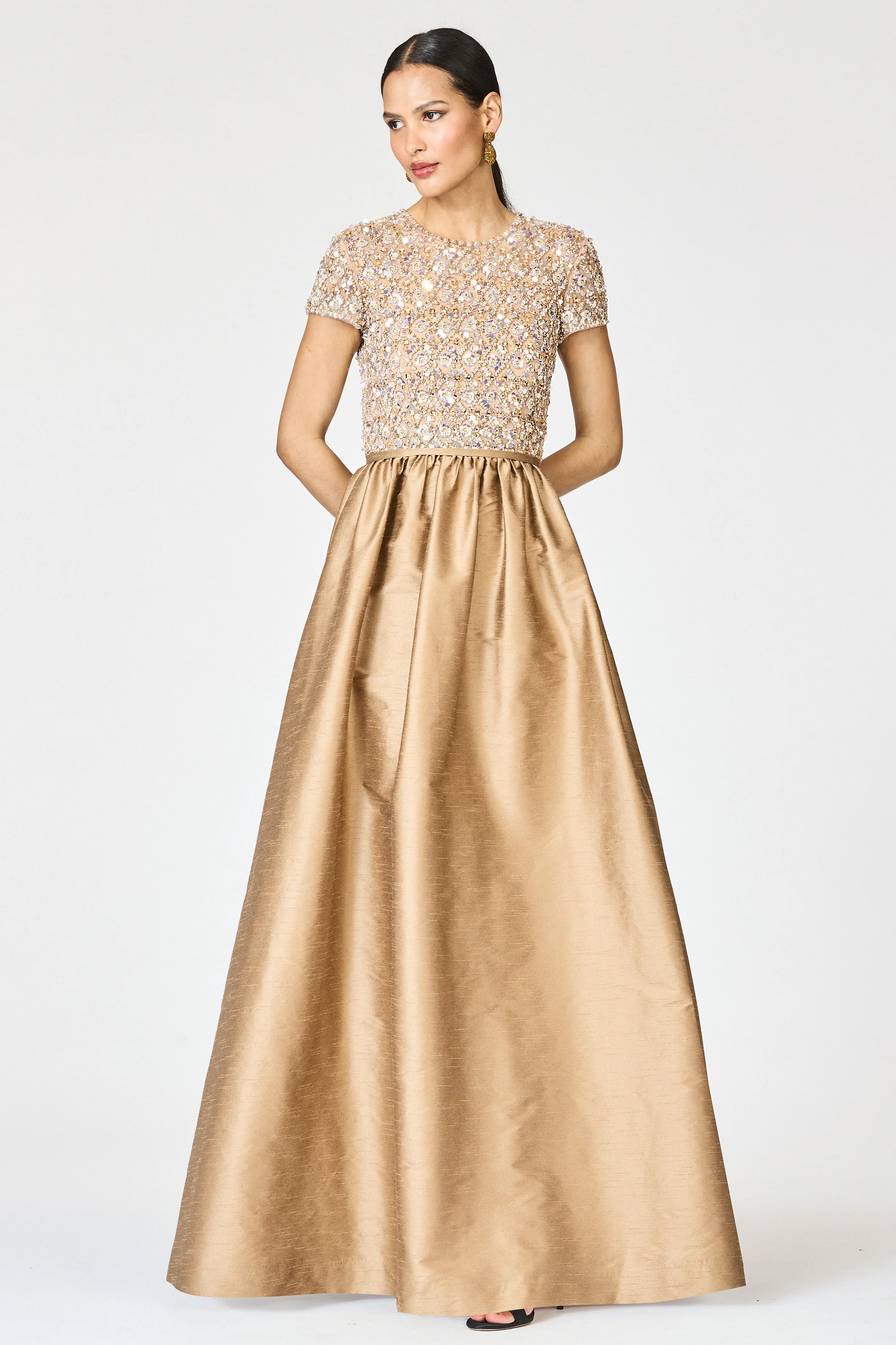 EMBELLISHED LONDON GOWN - CAFE - Image 2
