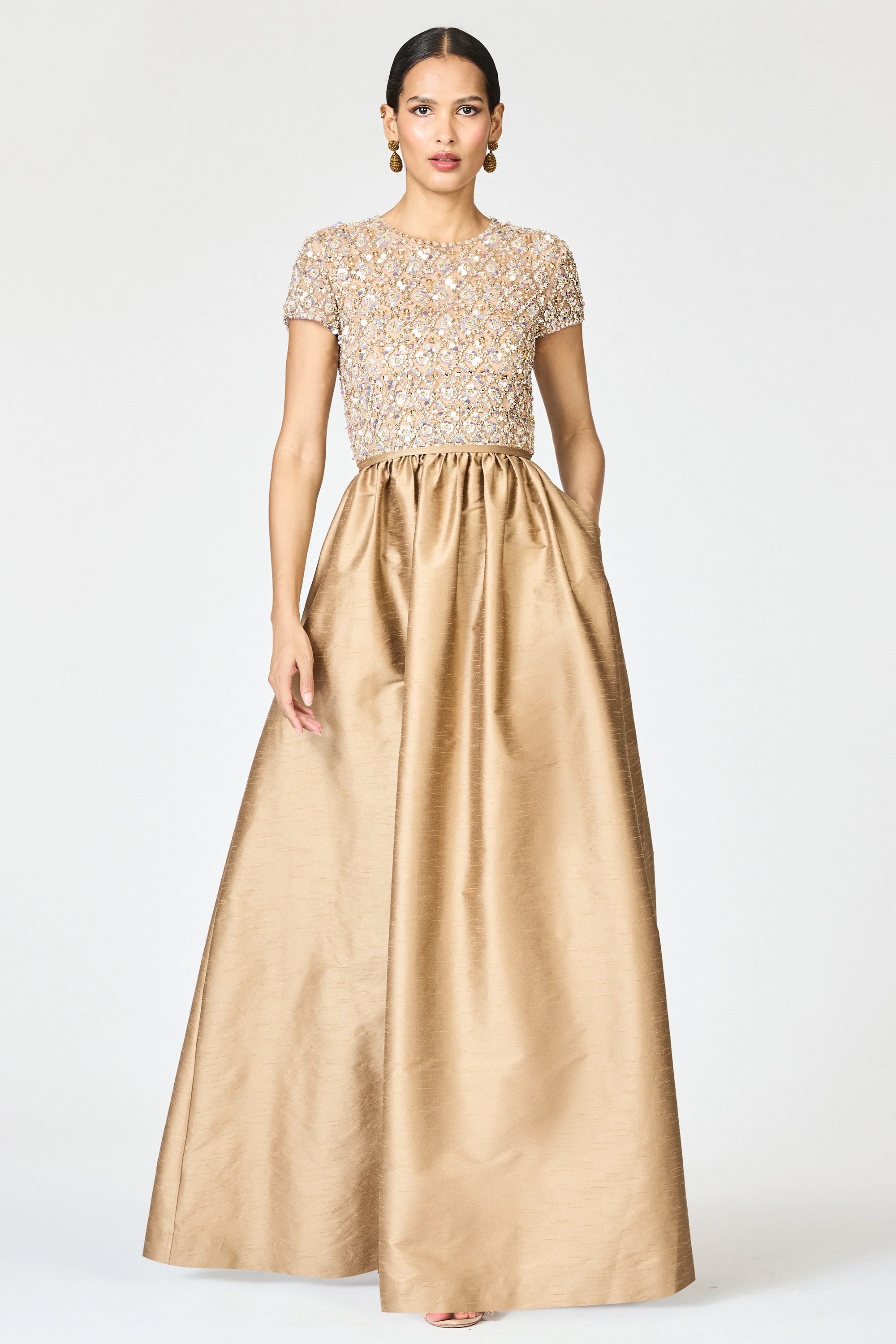 EMBELLISHED LONDON GOWN - CAFE - Image 3