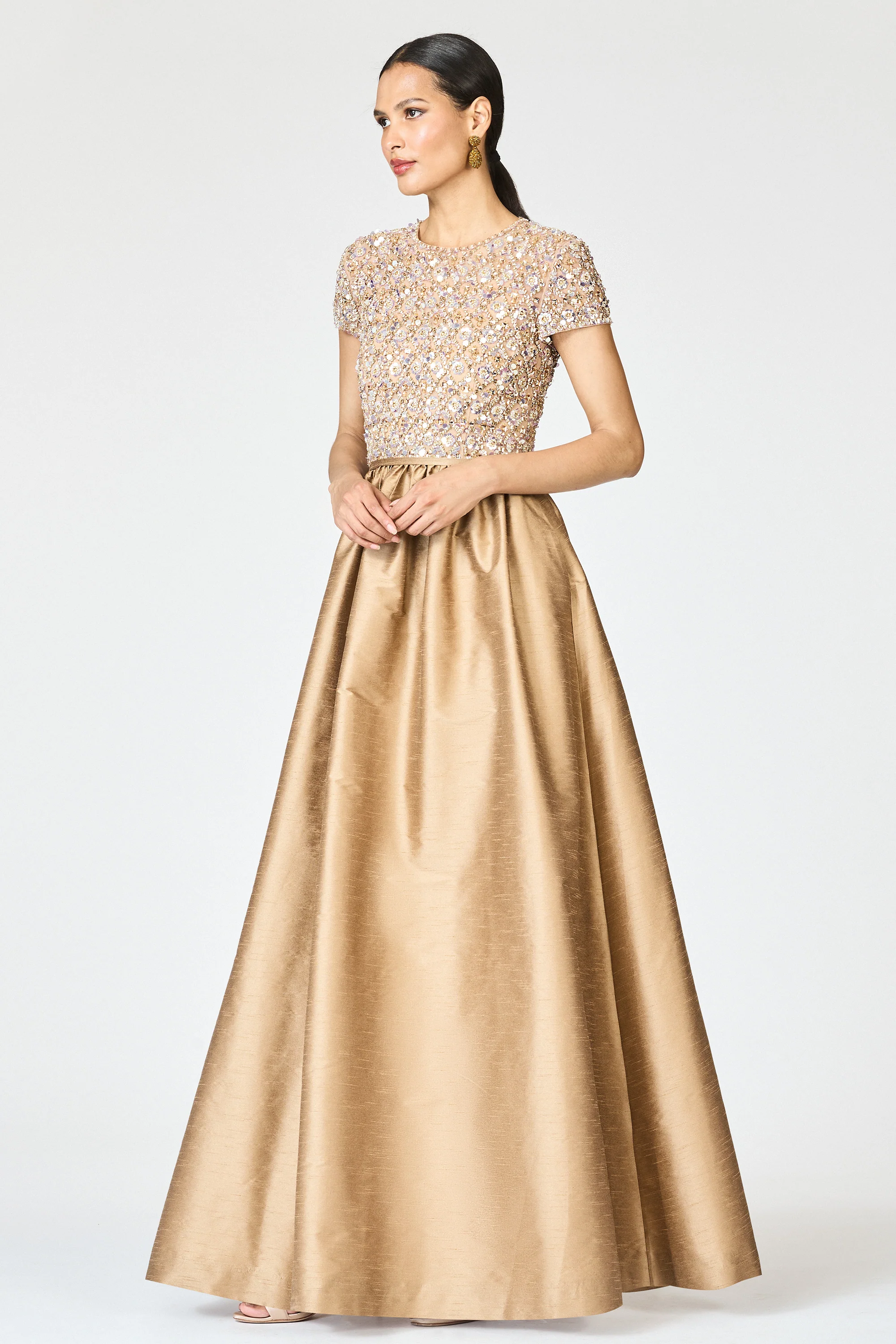 EMBELLISHED LONDON GOWN - CAFE - Image 4