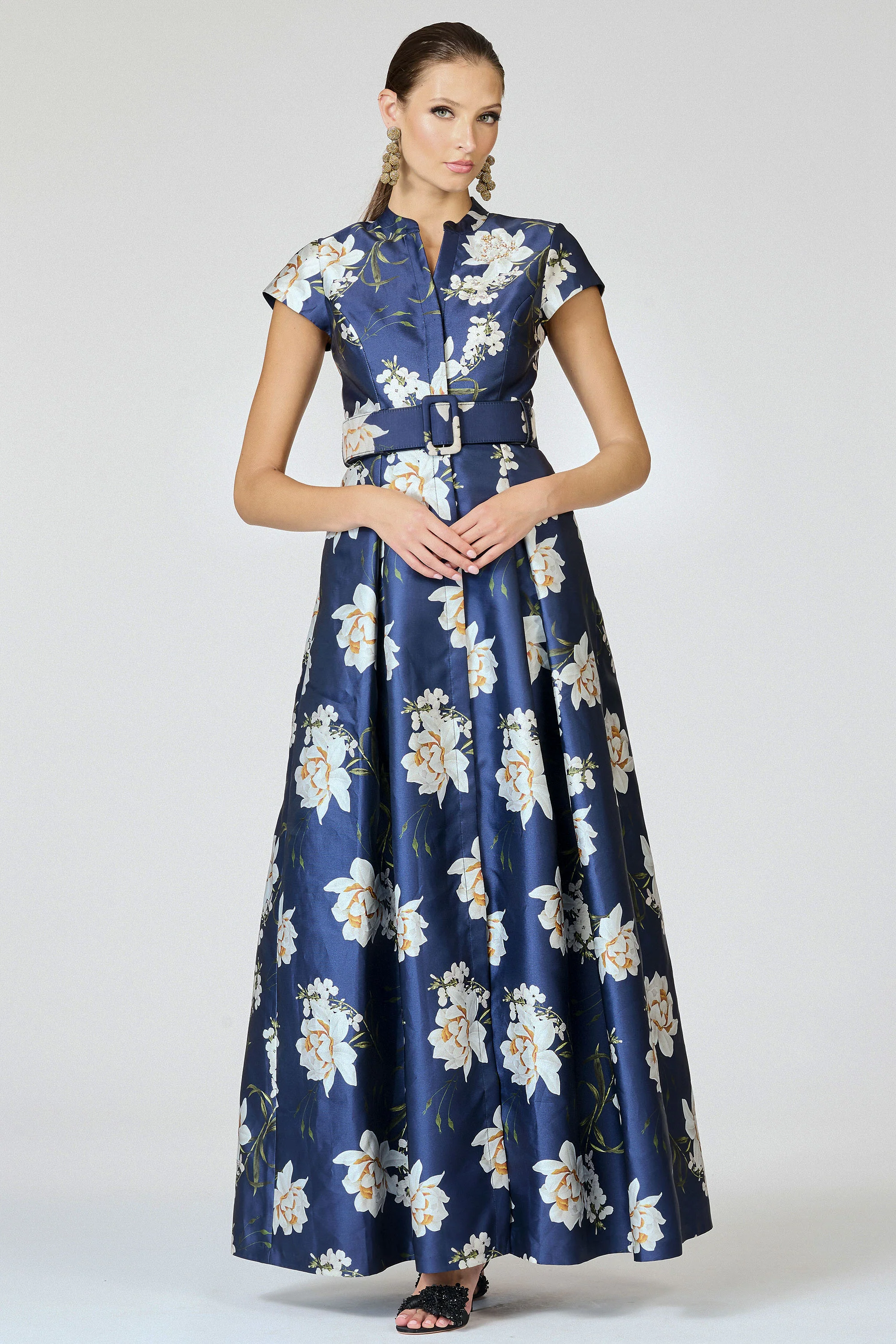 EMBELLISHED MARTA GOWN - NAVY NARCISSUS - FINAL SALE