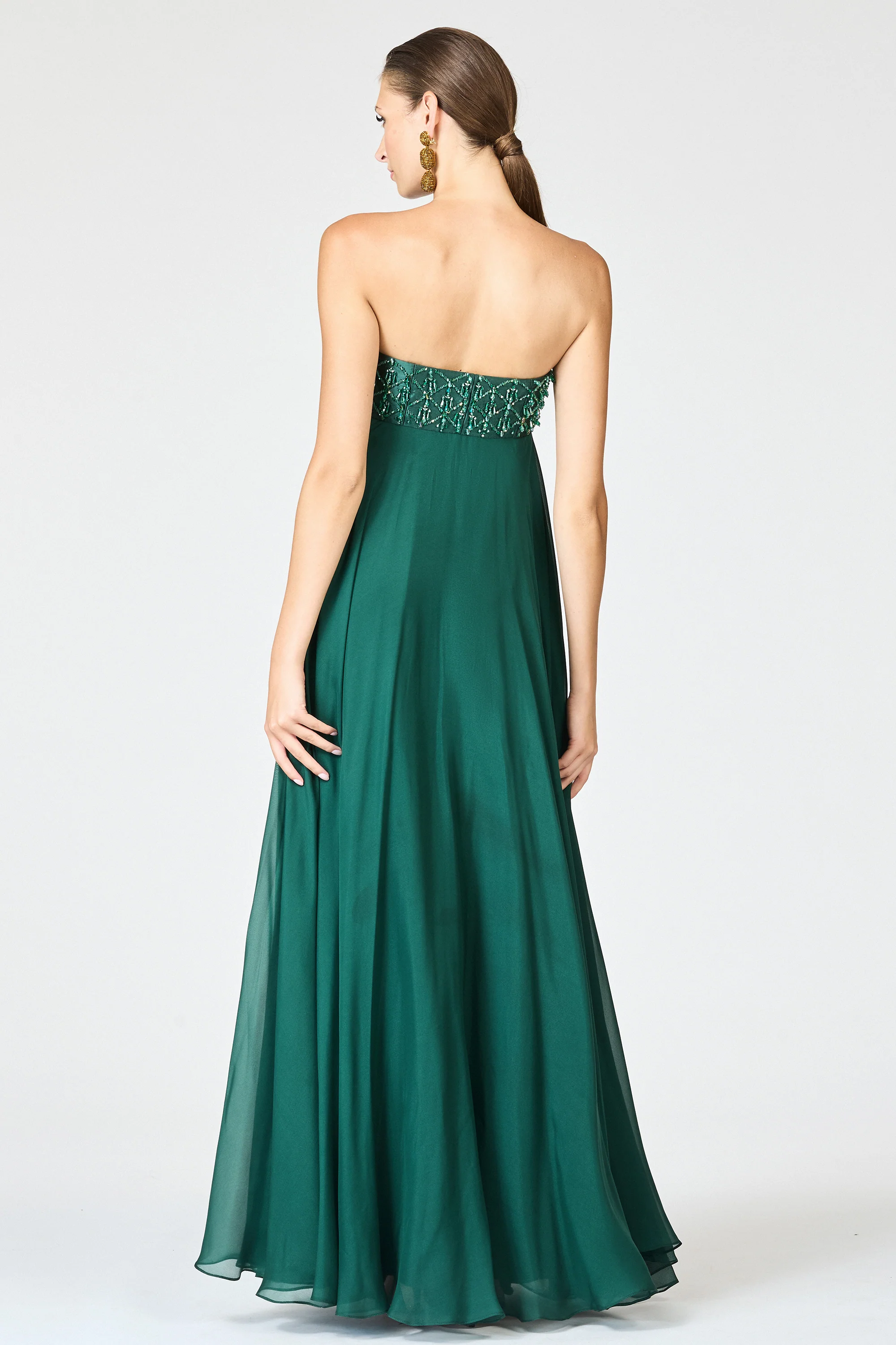 EMBELLISHED MONACO GOWN - FOREST GREEN - Image 8
