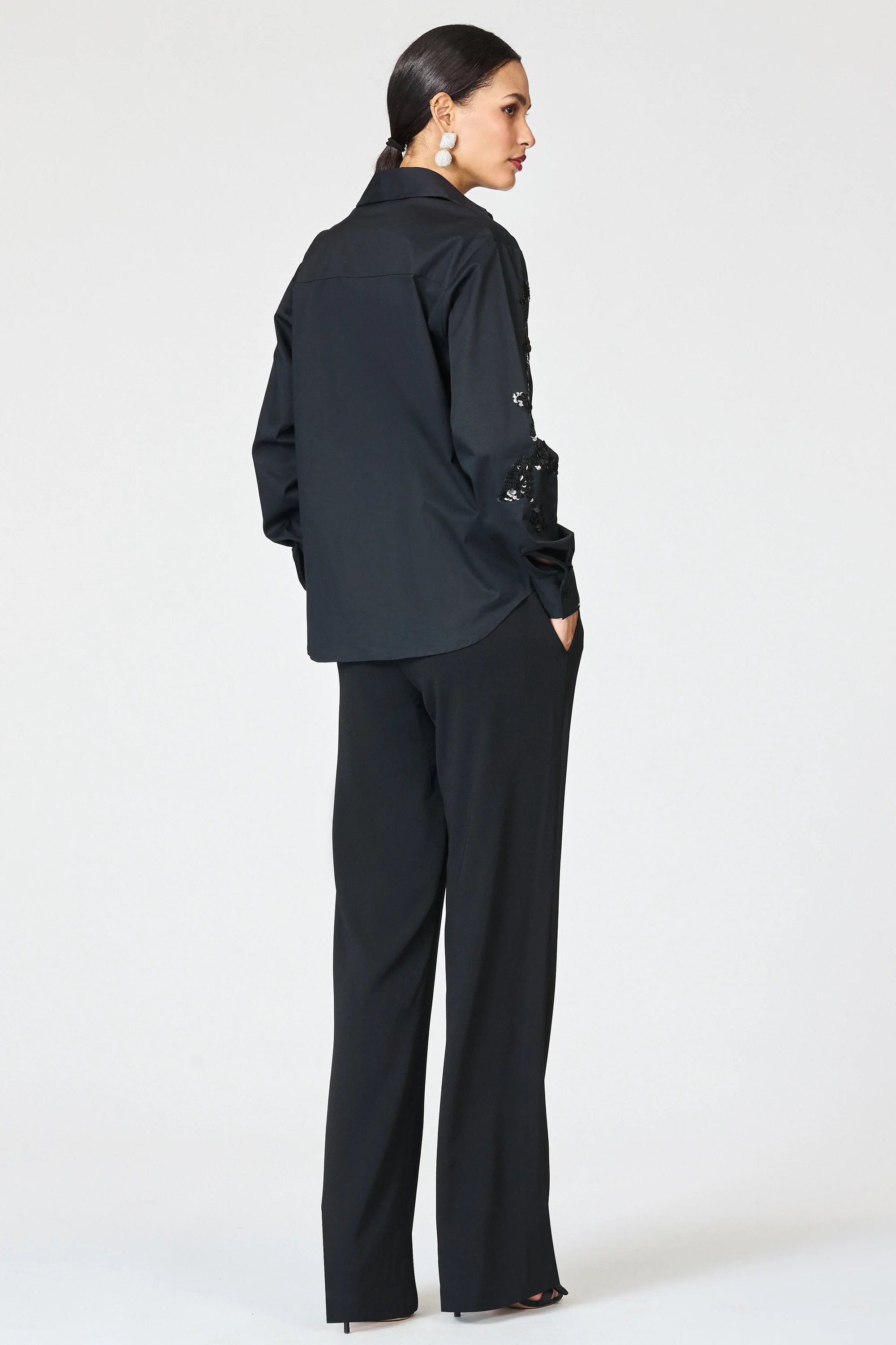 EMBELLISHED PARADISO TOP - BLACK - Image 4