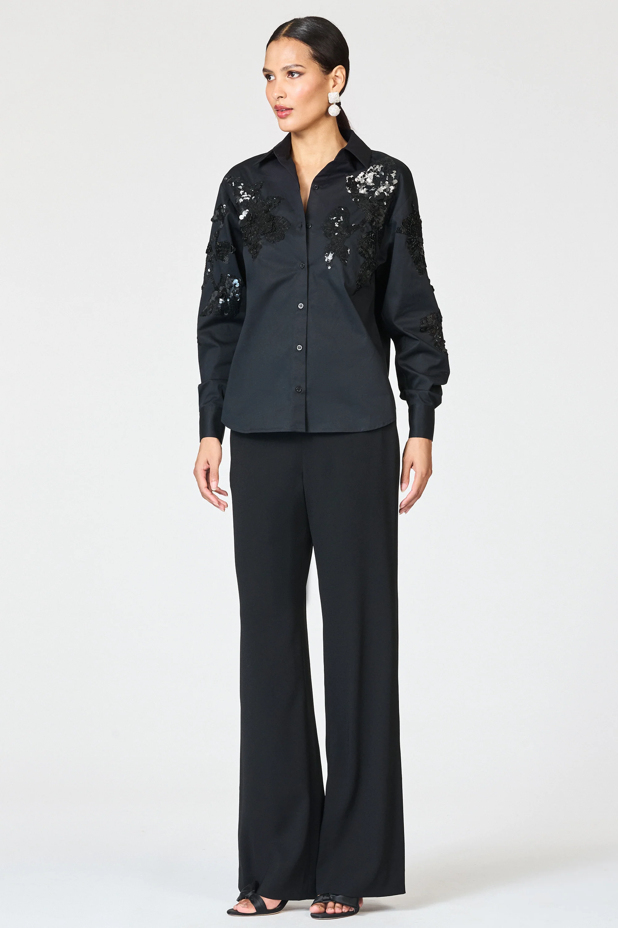 EMBELLISHED PARADISO TOP - BLACK - Image 5