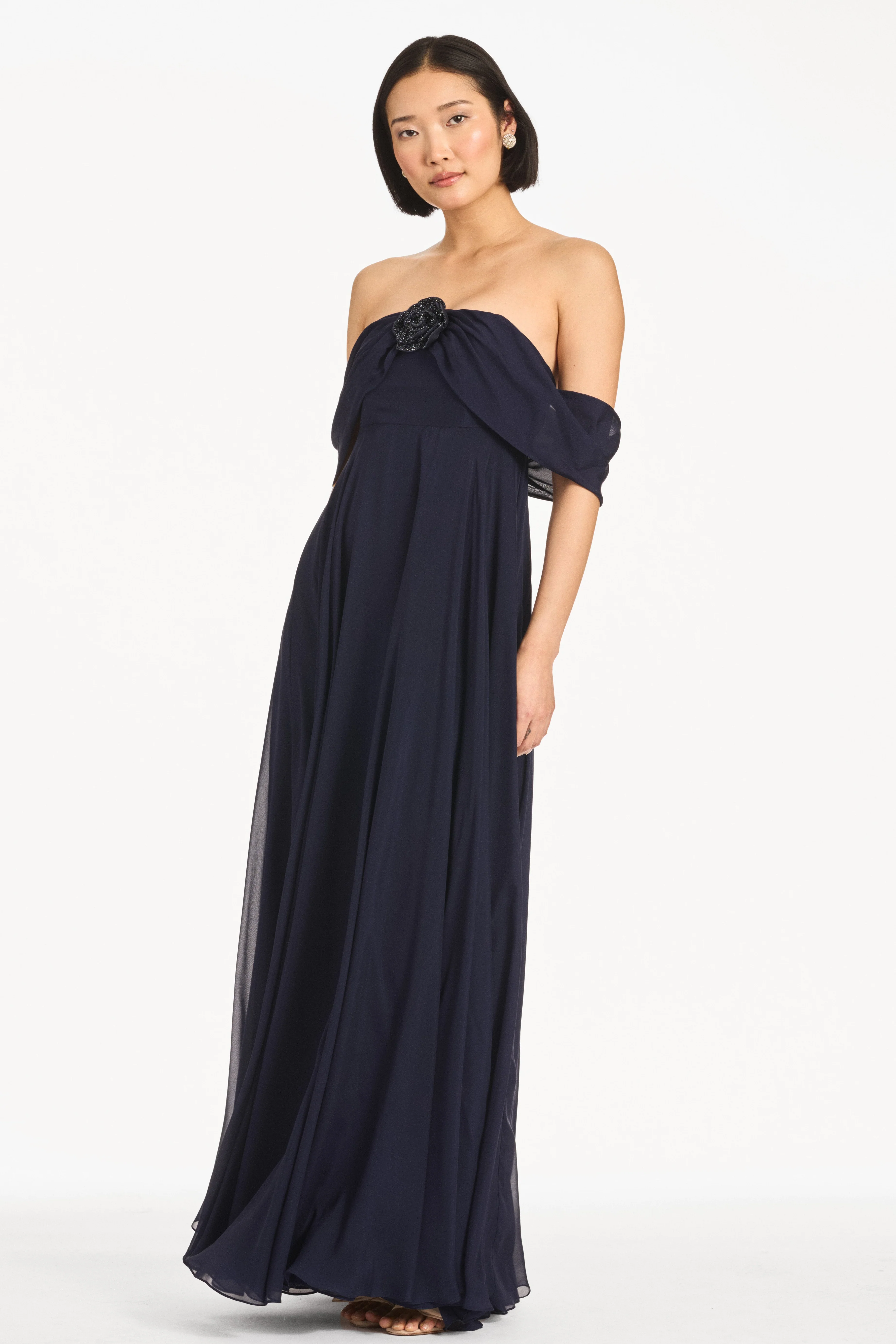 EMBELLISHED REBECCA GOWN - MIDNIGHT - Image 3