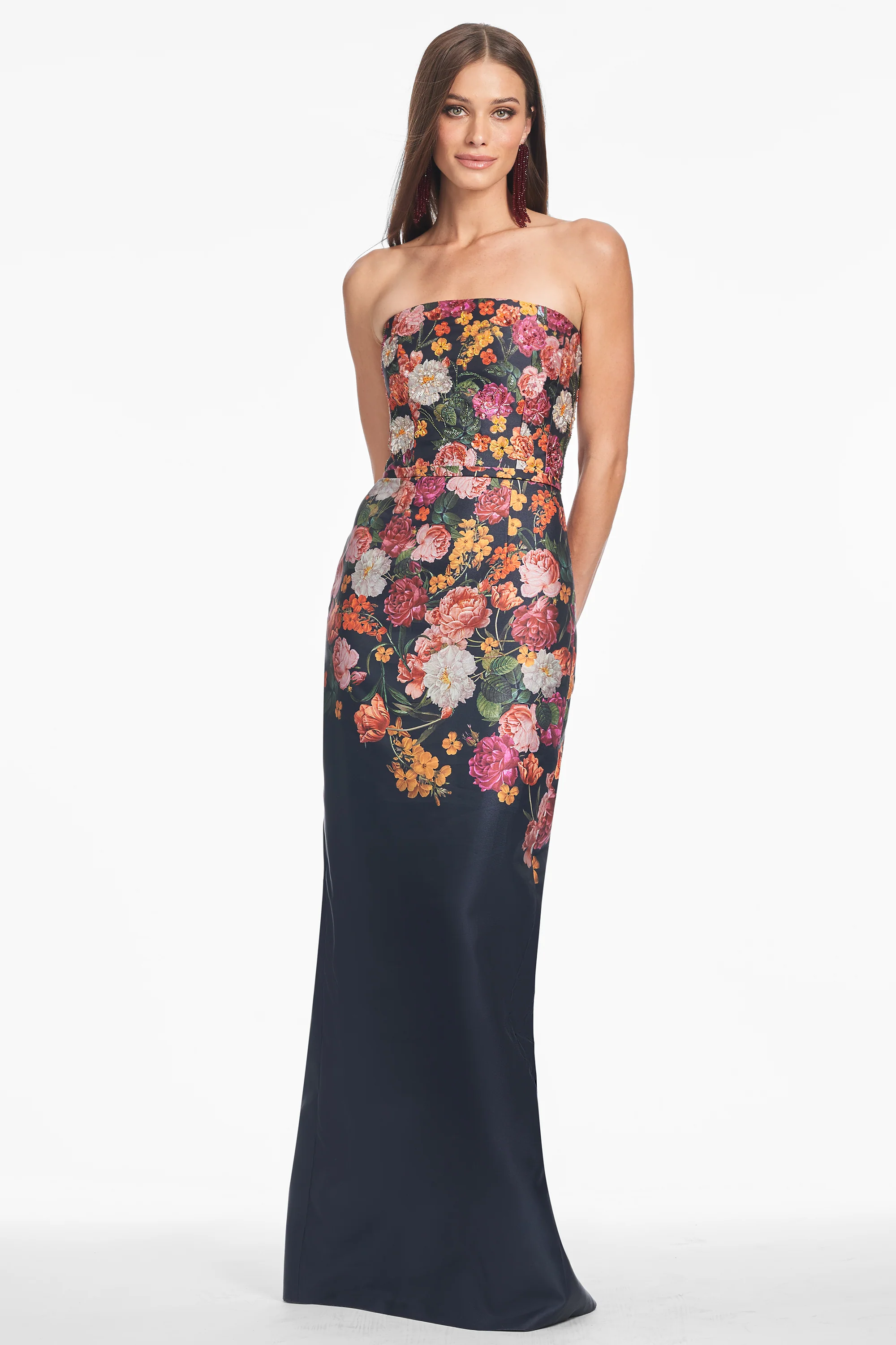 EMBELLISHED SABINE GOWN - MIDNIGHTS MAGIC BLOOMS - FINAL SALE