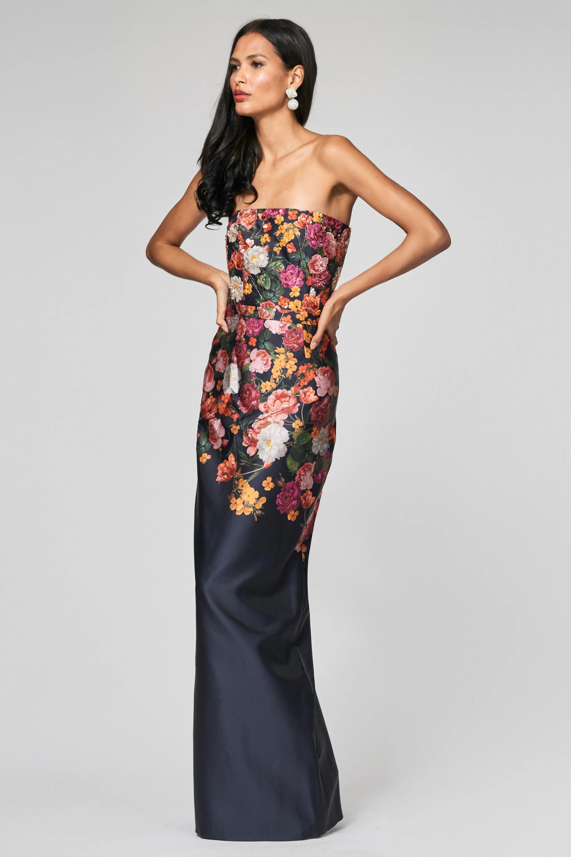 EMBELLISHED SABINE GOWN - MIDNIGHTS MAGIC BLOOMS - FINAL SALE - Image 2