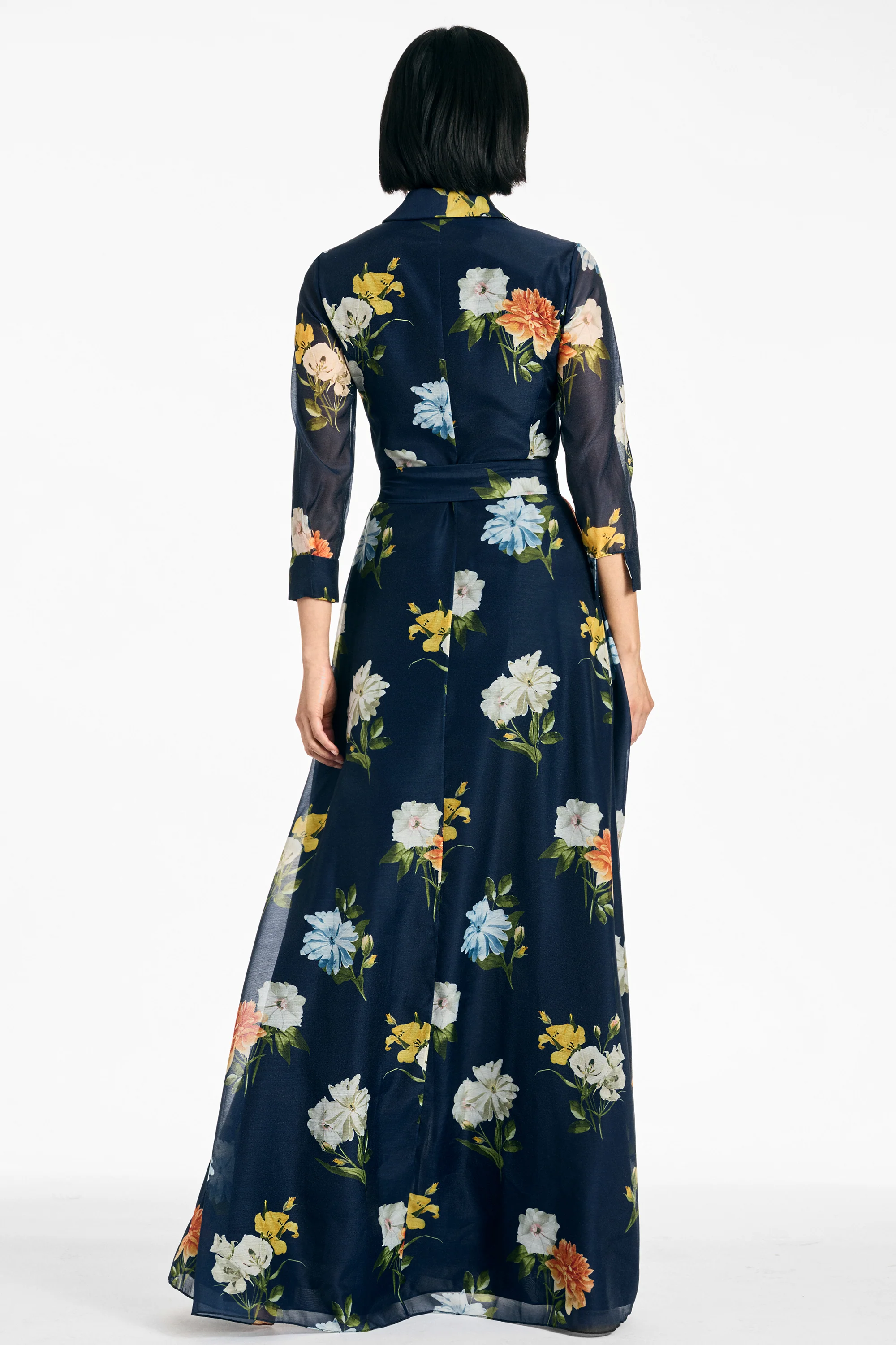 EMBELLISHED ADDISON GOWN - NAVY WILDLFOWERS - Image 4