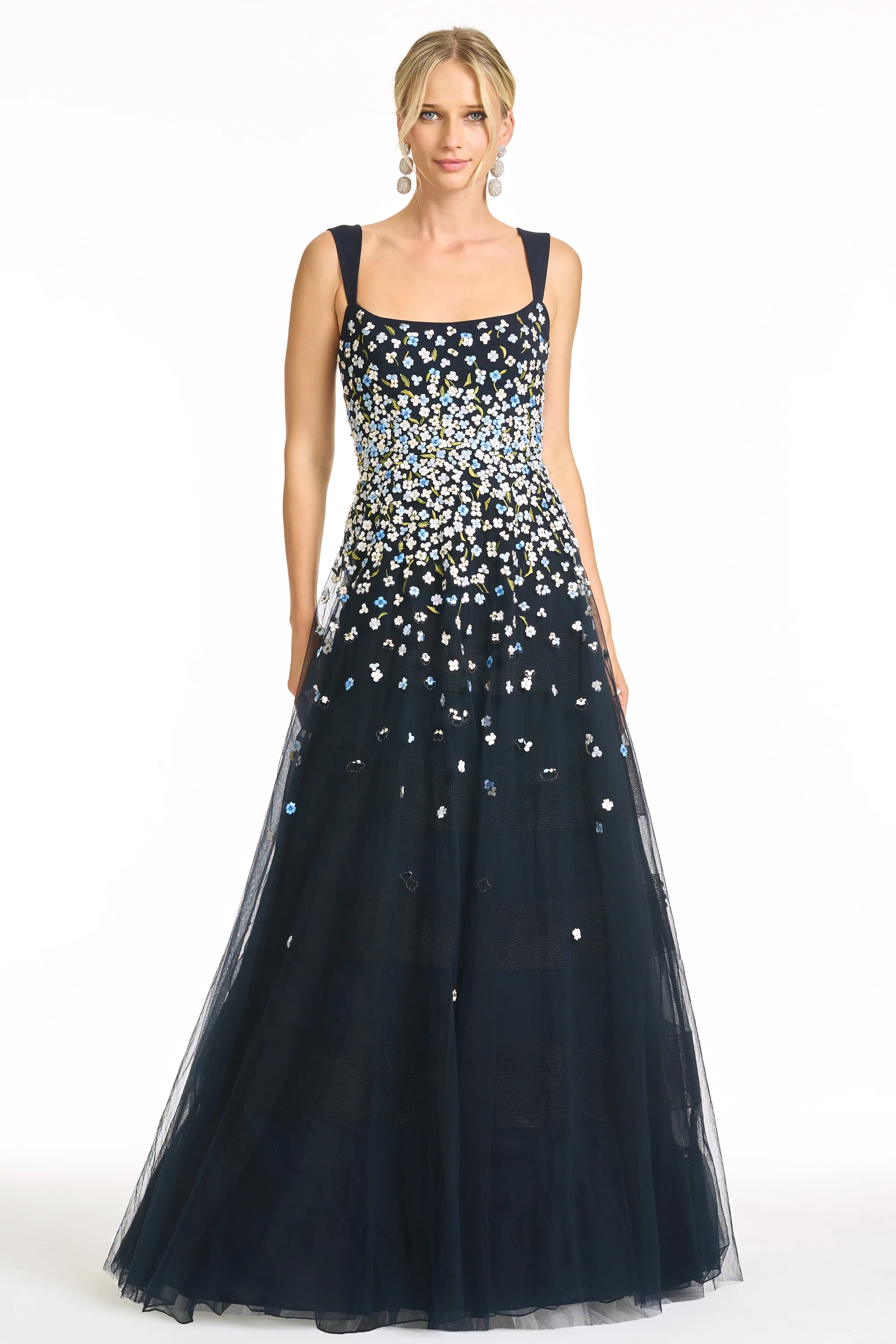 EMBROIDERED AKKA GOWN - DARK MIDNIGHT - Image 4