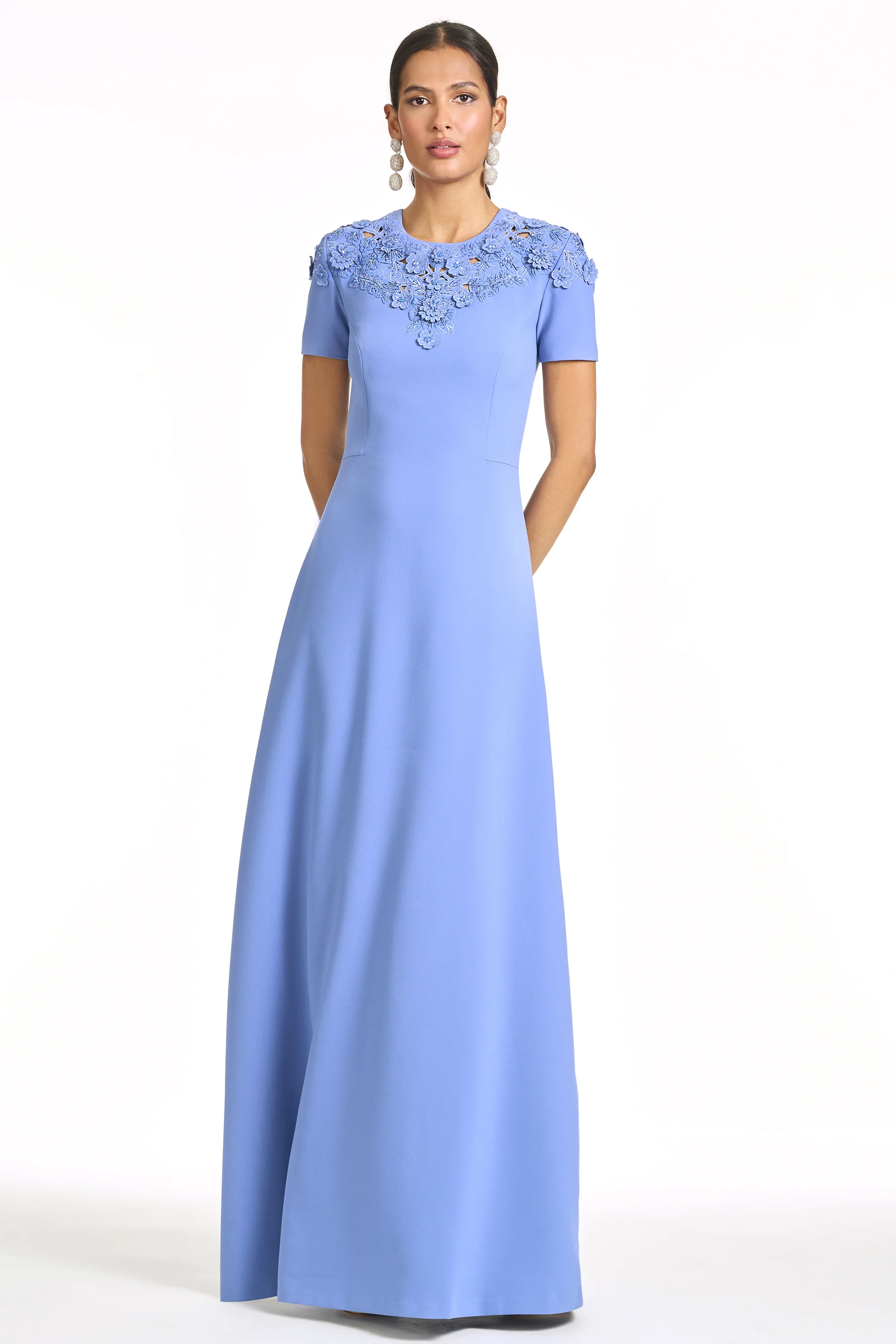 EMBROIDERED ARUNA GOWN - DEEP PERIWINKLE - Image 2