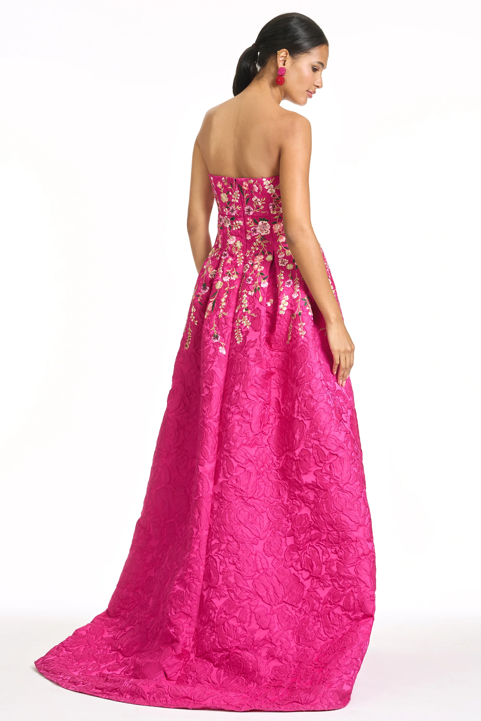 EMBROIDERED KIRAN GOWN - DEEP FUCHSIA - Image 7