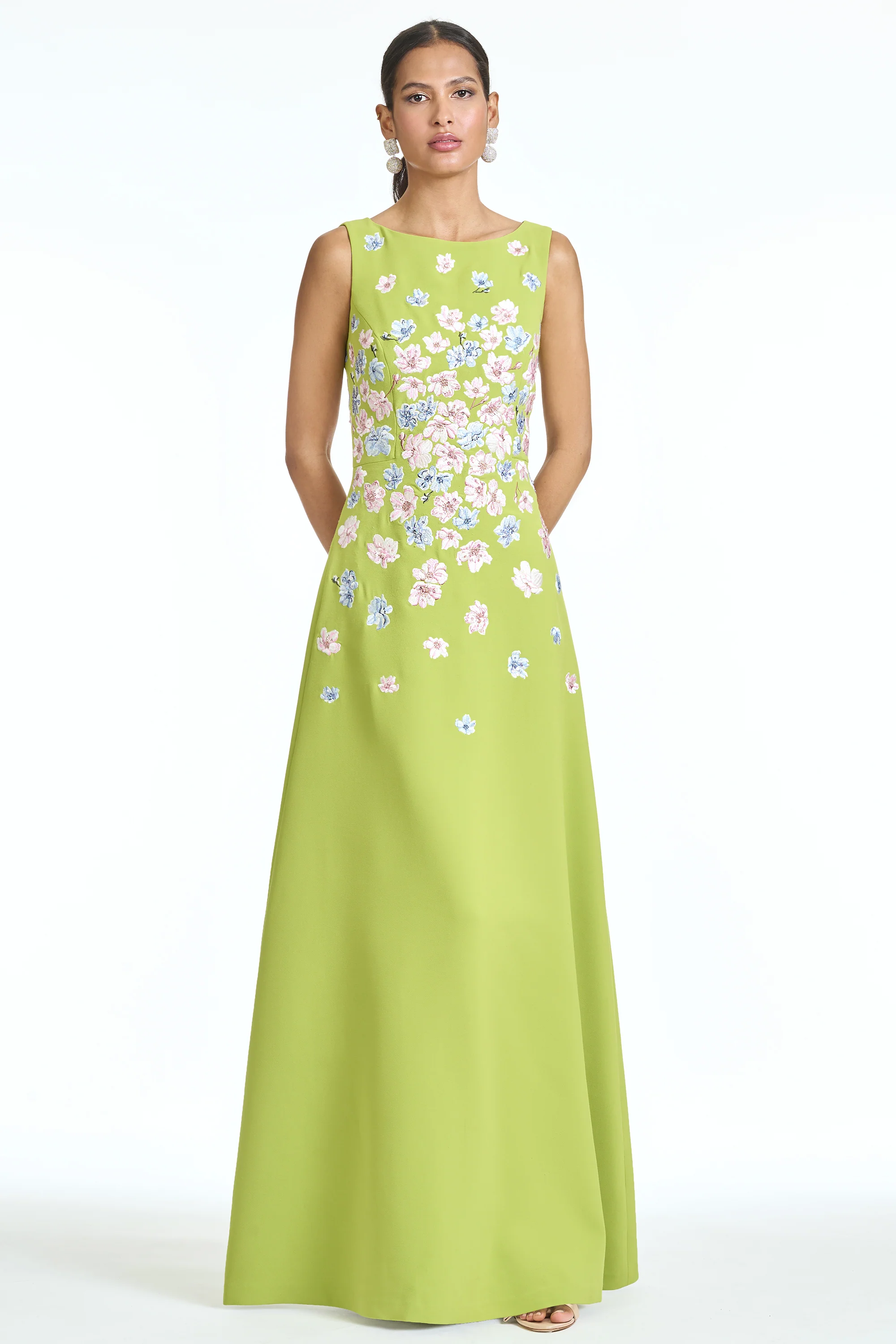 EMBROIDERED RAZIA GOWN - PERIDOT - Image 2