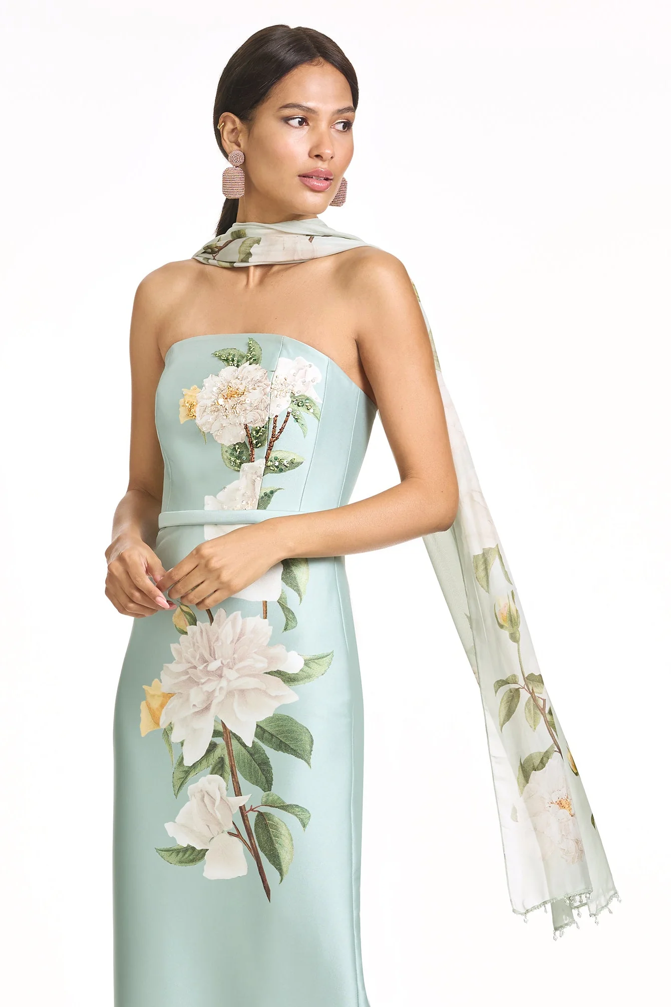 EMBELLISHED EMMY SCARF - CELADON SOIREE - Image 2