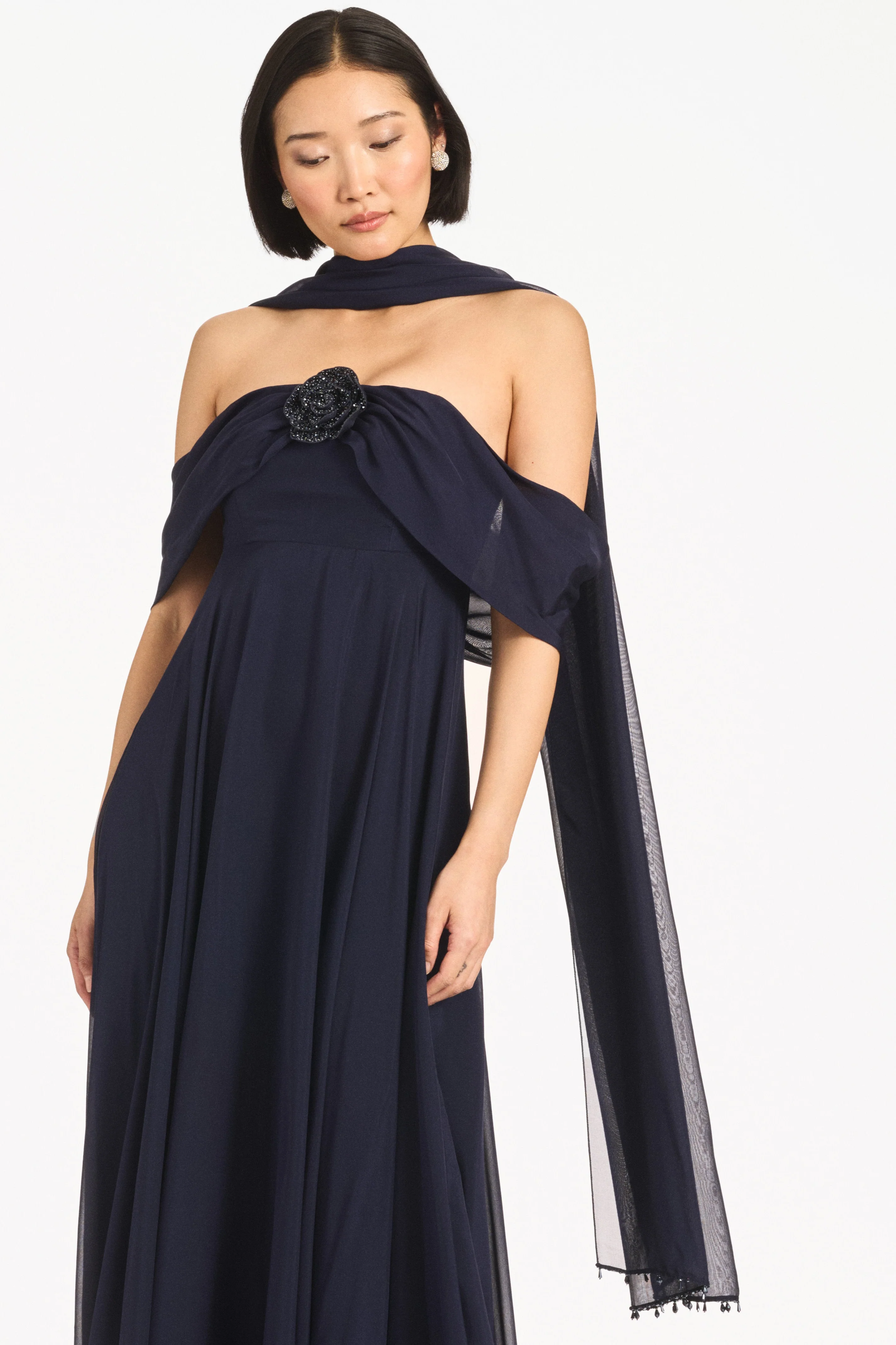 EMBELLISHED EMMY SCARF - MIDNIGHT
