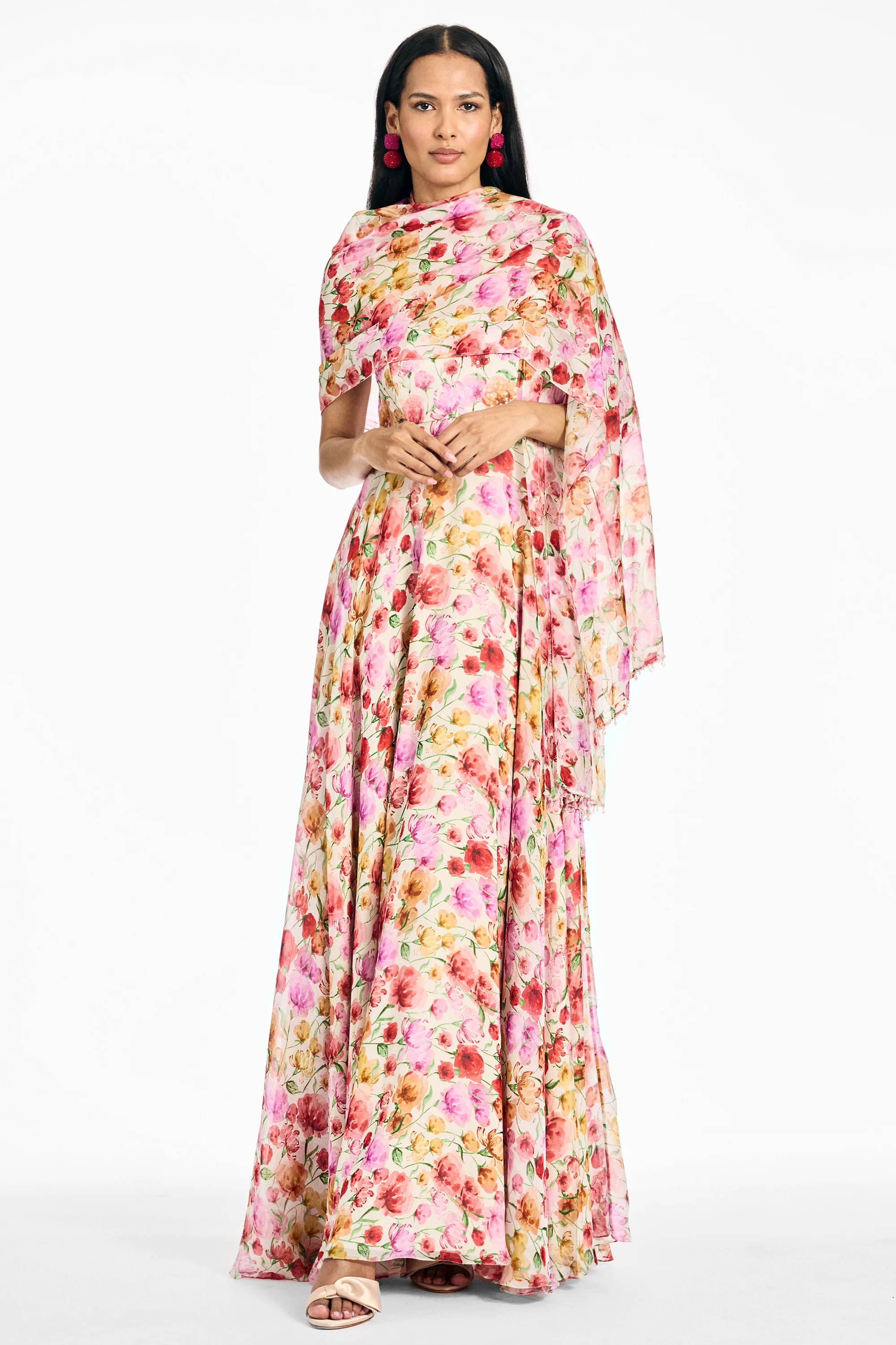 EMBELLISHED EMMY SCARF - SUNSET POPPIES - Image 4