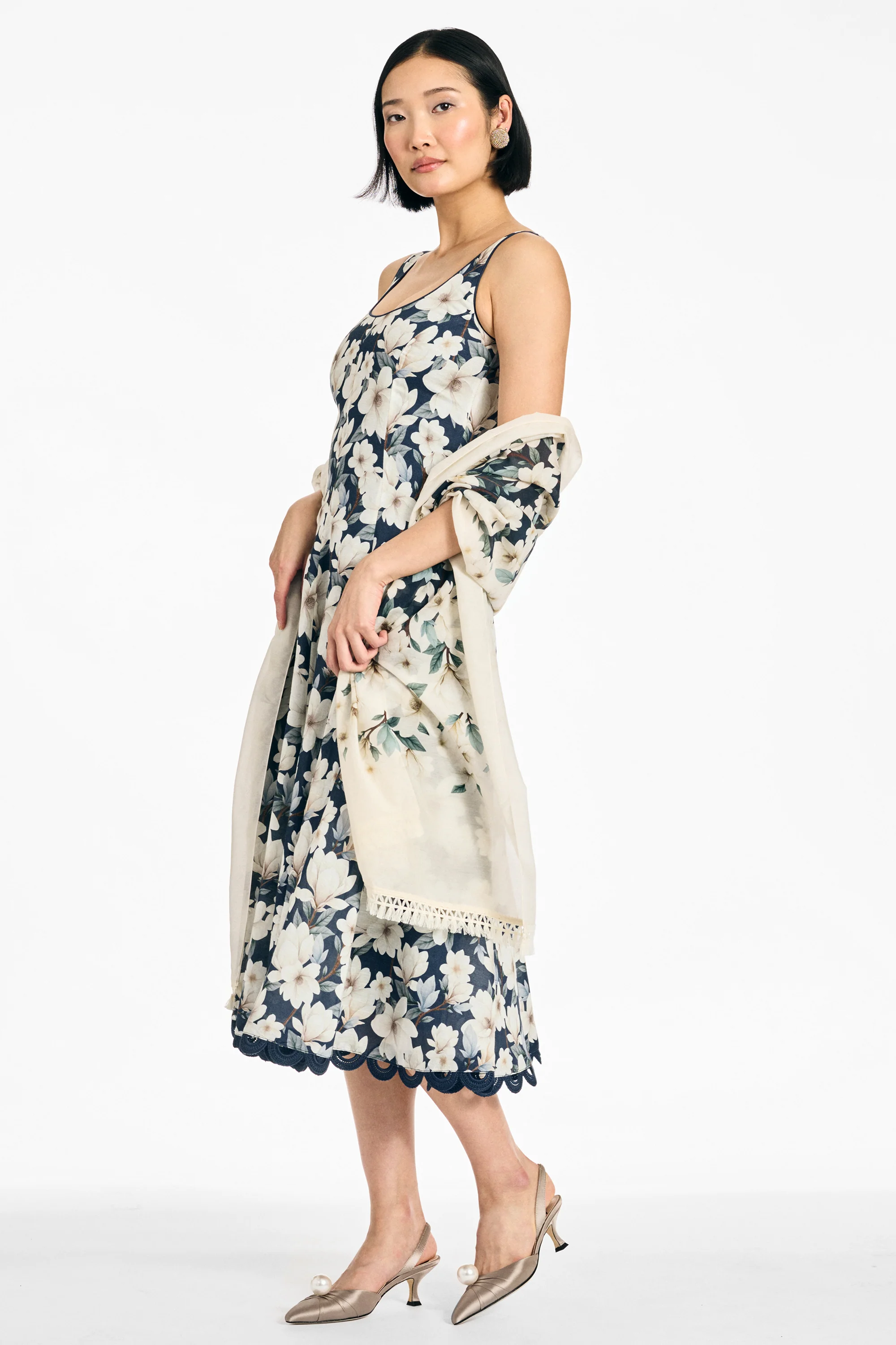 FLORIE SCARF - MIDNIGHT MAGNOLIA - Image 4