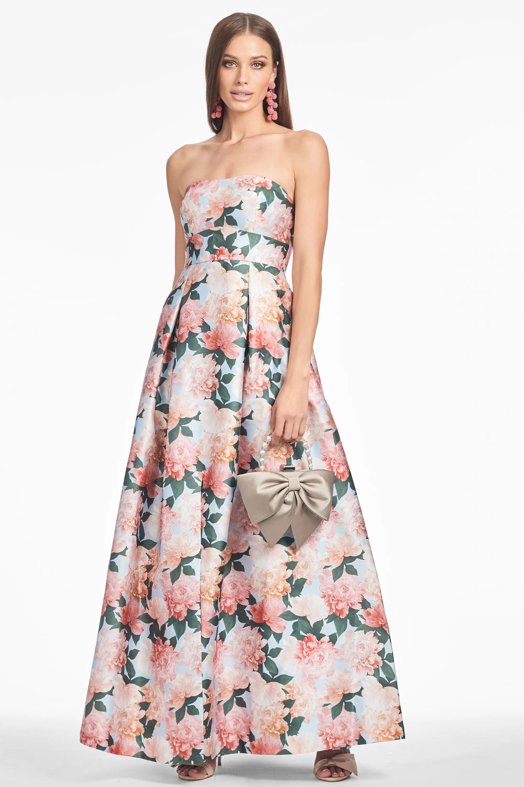 GIOVANNA GOWN - PEACH PEONIES - FINAL SALE - Image 2