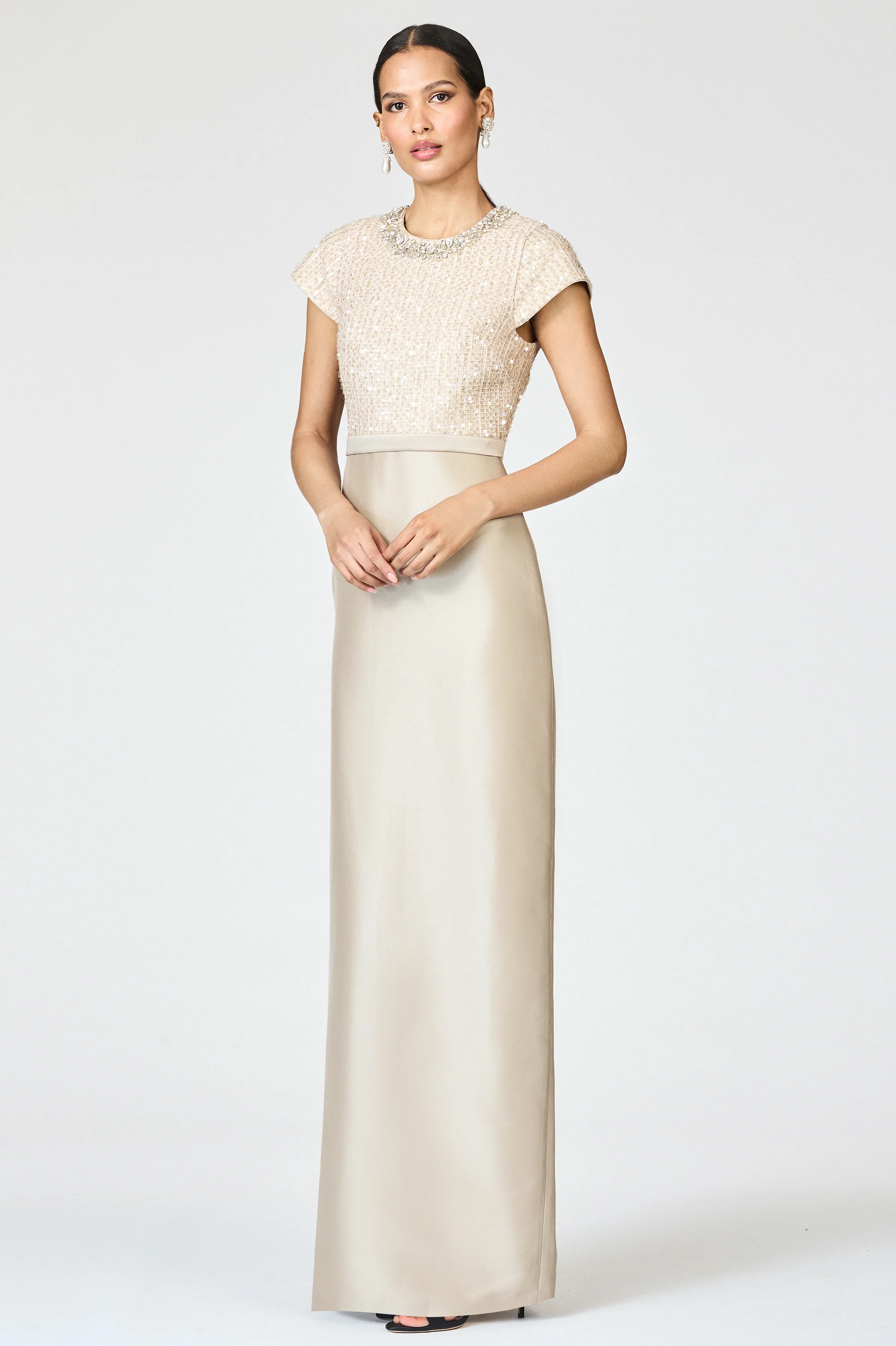 ISLA GOWN - DUNE/PEWTER