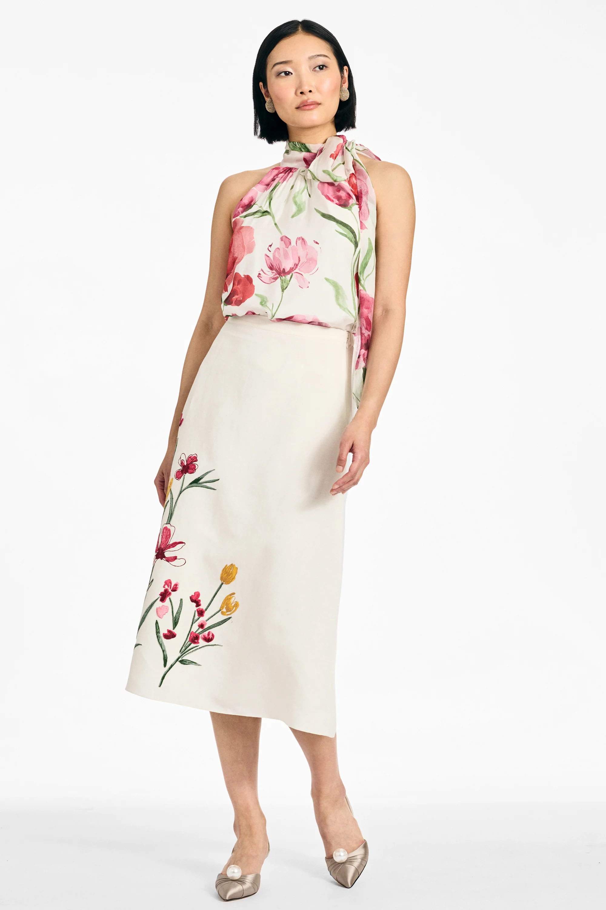 JOANNA SKIRT - EMBROIDERED WHITE - Image 3