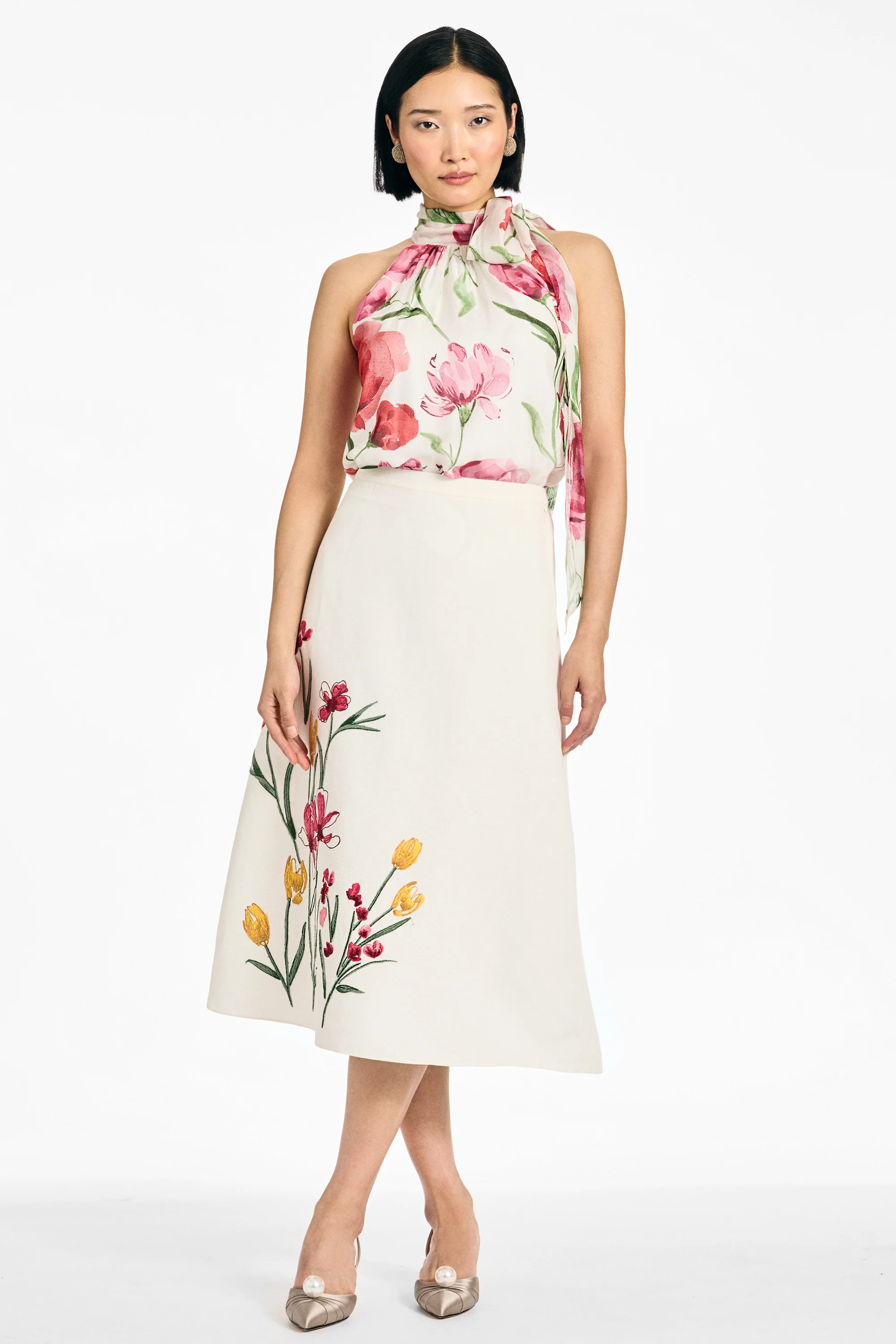 JOANNA SKIRT - EMBROIDERED WHITE - Image 7
