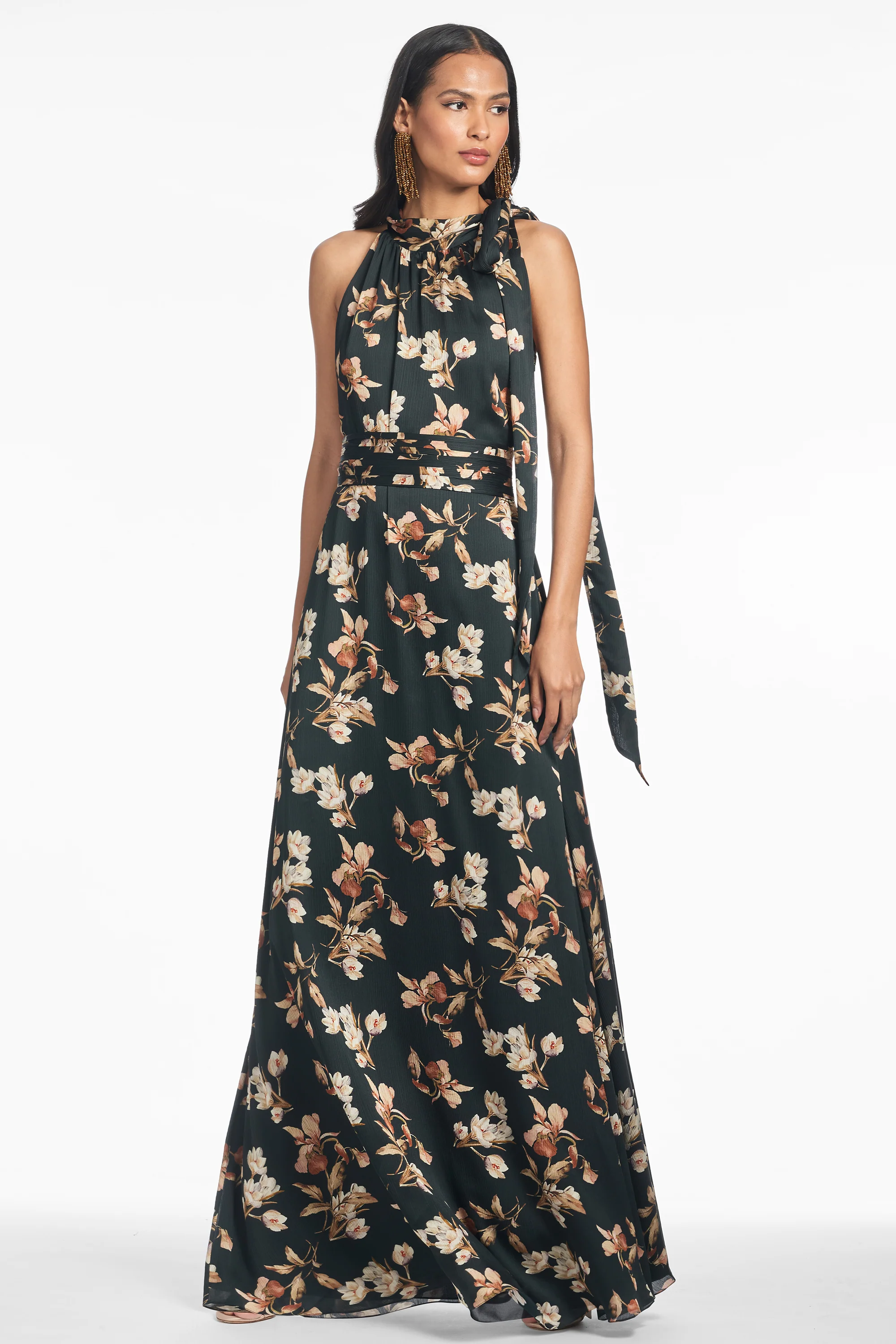 KAYLA GOWN - BLACK VENETIA PETAL - FINAL SALE