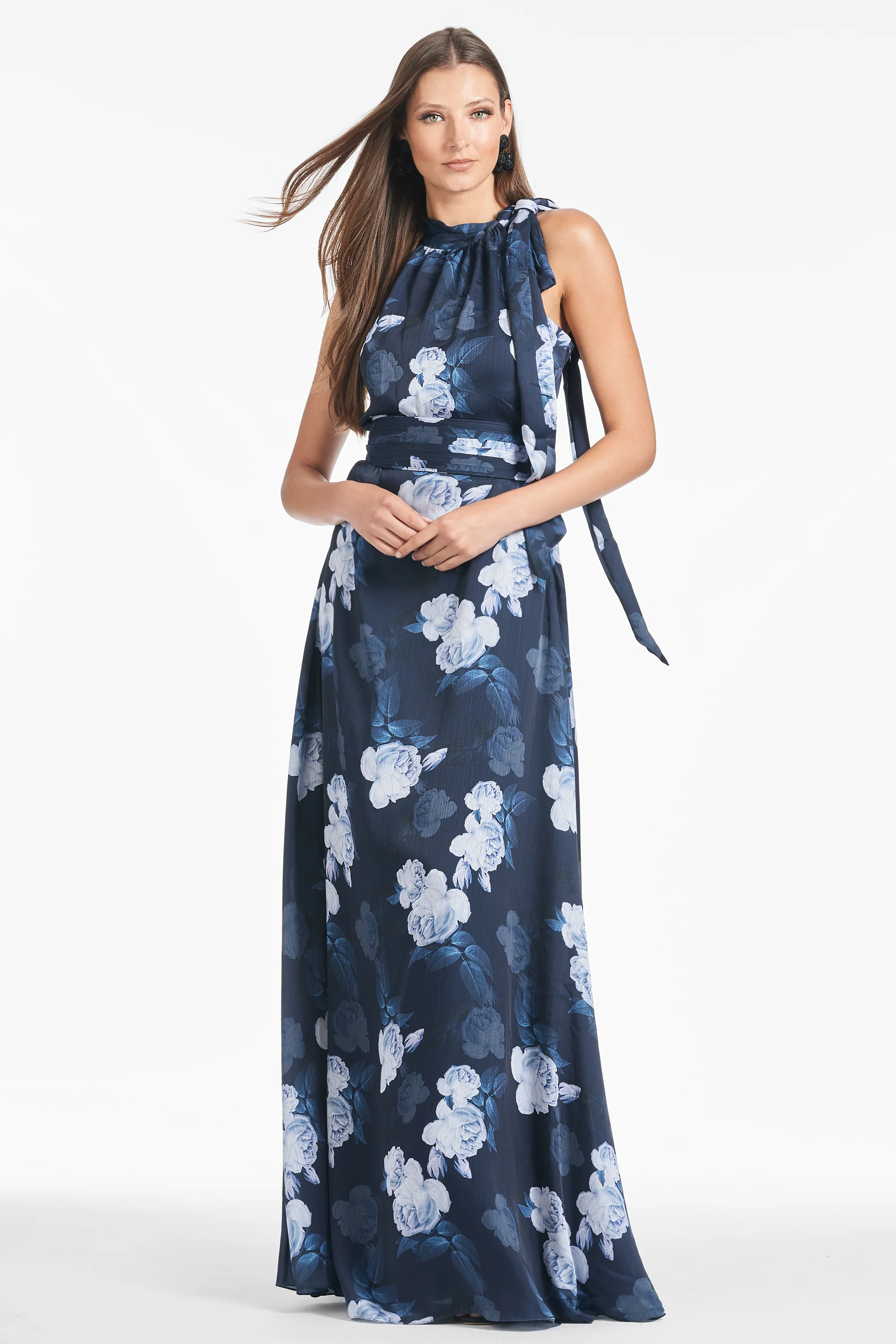 KAYLA GOWN - MIDNIGHT GLACIAL ROSE - FINAL SALE
