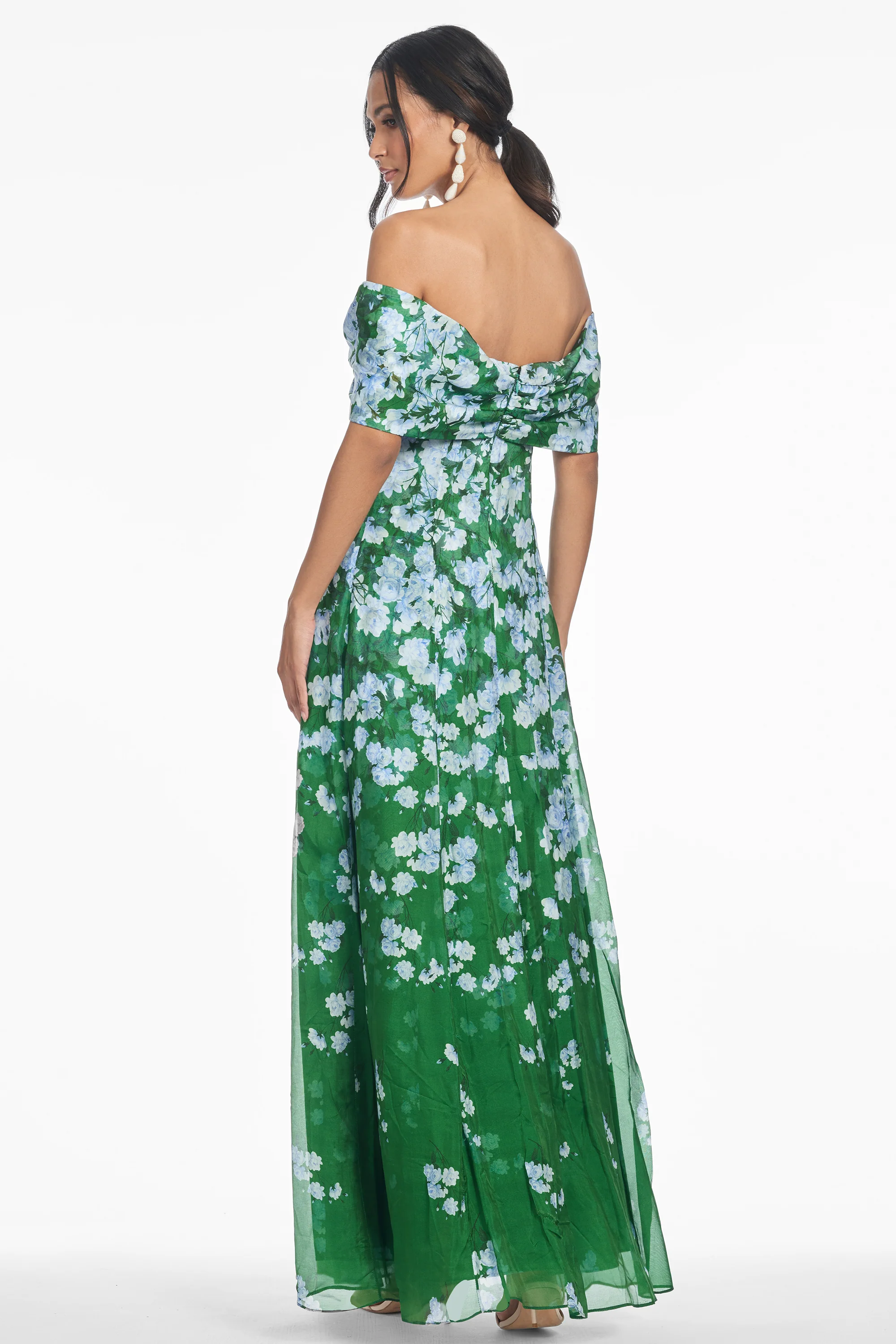 KENNEDY GOWN - KELLY GREEN DEGRADE FLORALS - Image 3