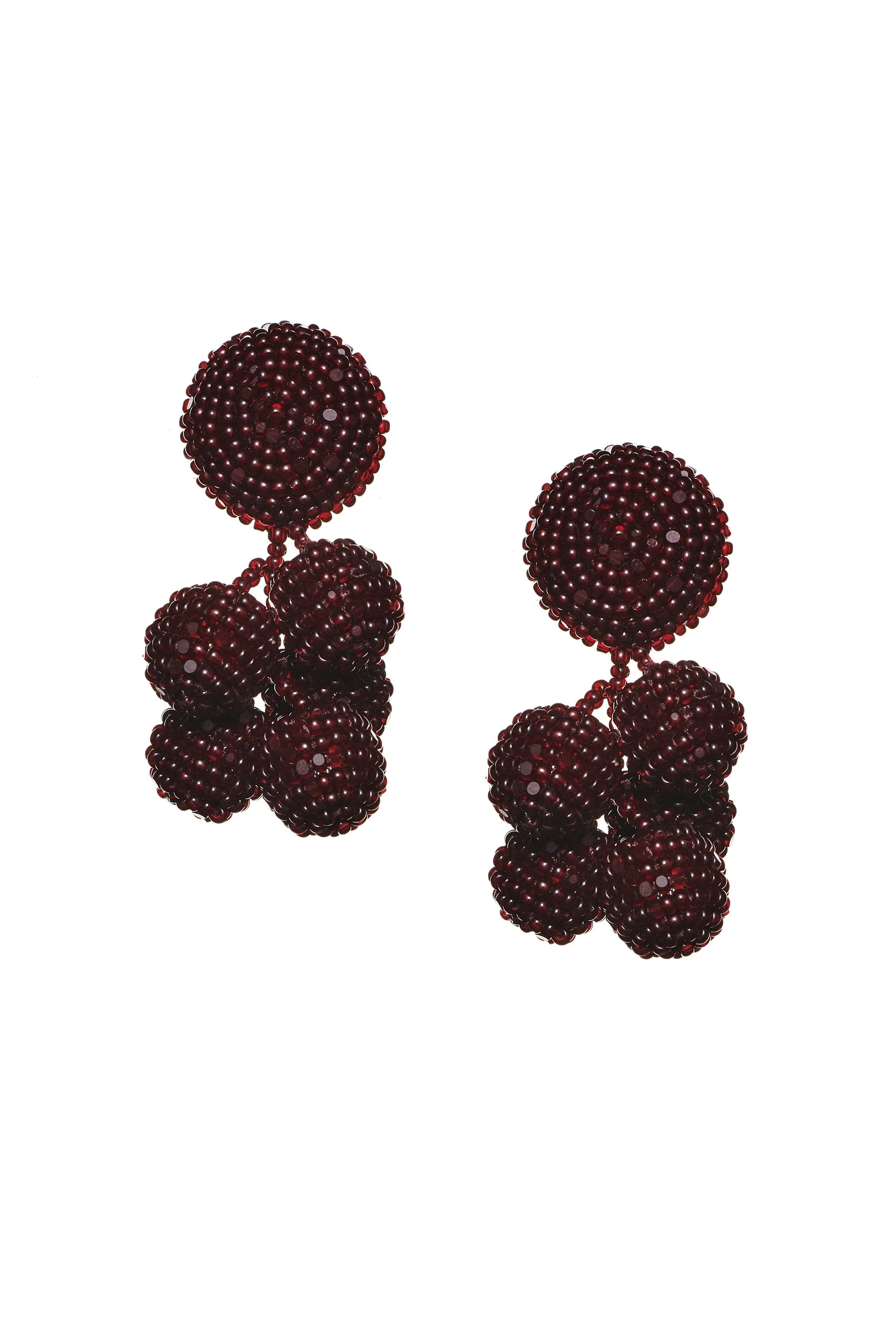 MINI COCONUTS EARRINGS - MERLOT - Image 2