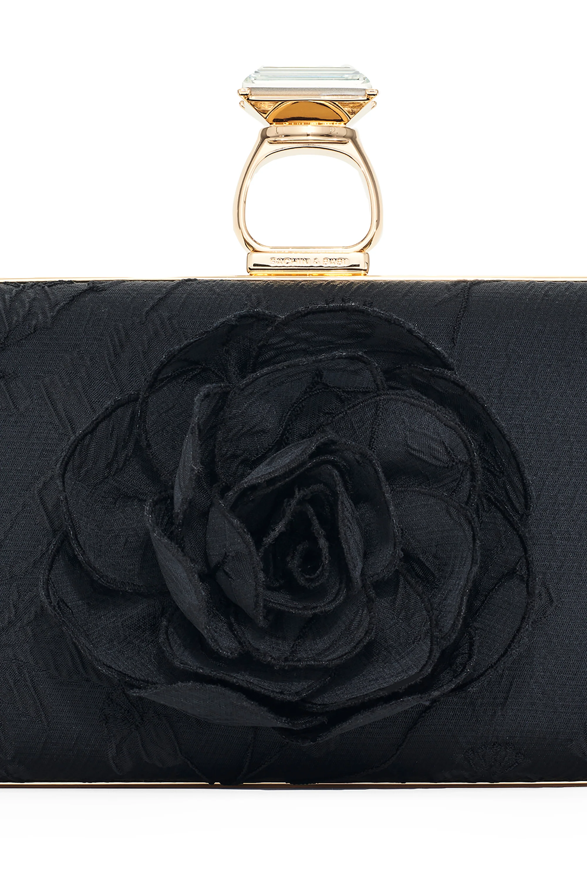 ON THE ROCKS WITH ROSE CLUTCH - BLACK - Image 3