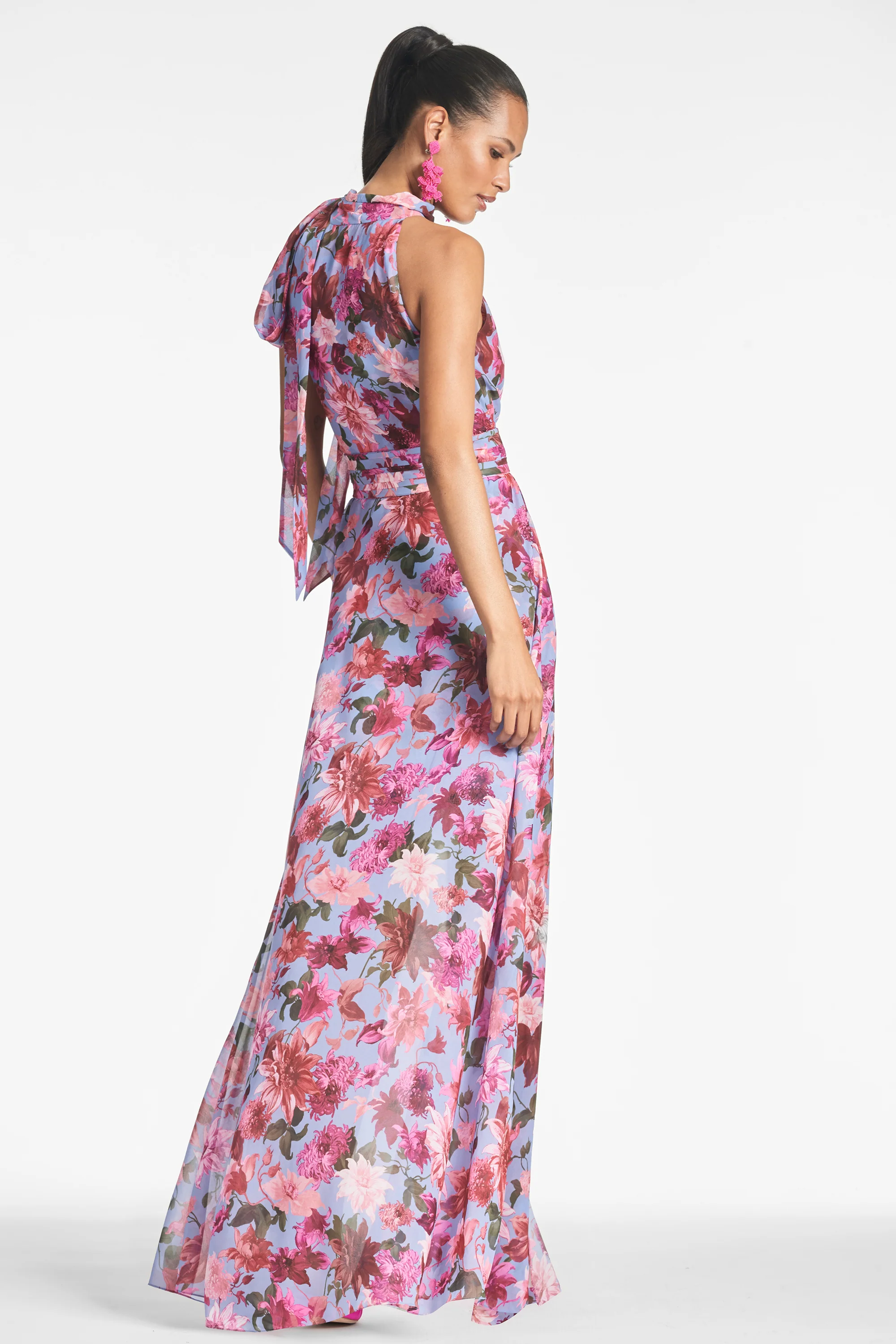SELENA GOWN - PINK/PERIWINKLE DAHLIA - FINAL SALE - Image 4