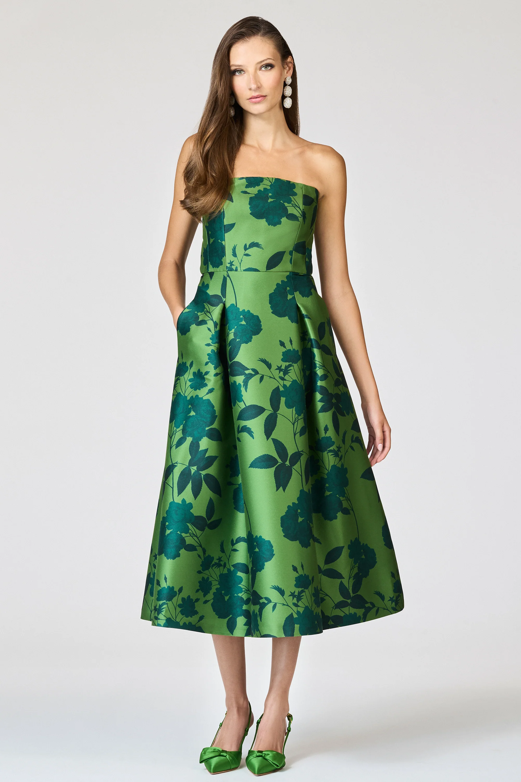 SHAY DRESS - EMPRESS GREEN ROSES - Image 3