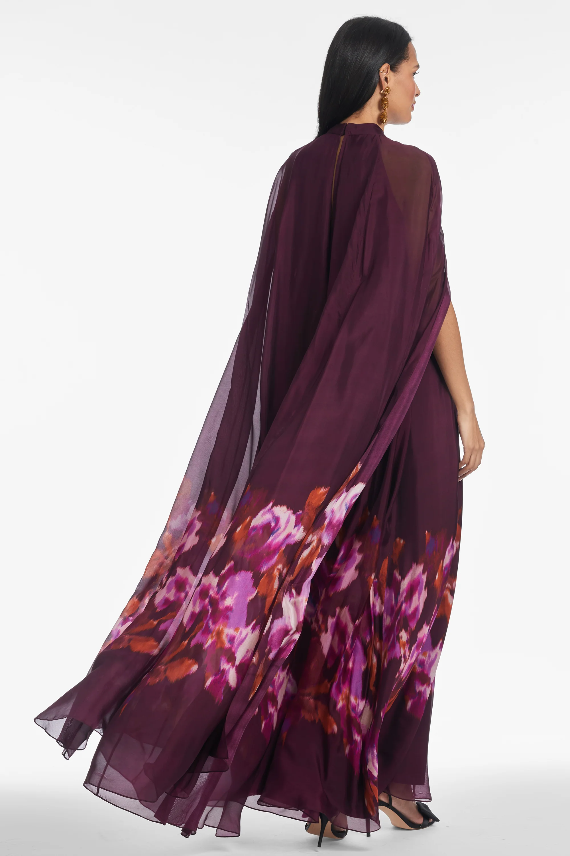TIANA GOWN - MIXED BERRY IKAT BORDER - Image 4