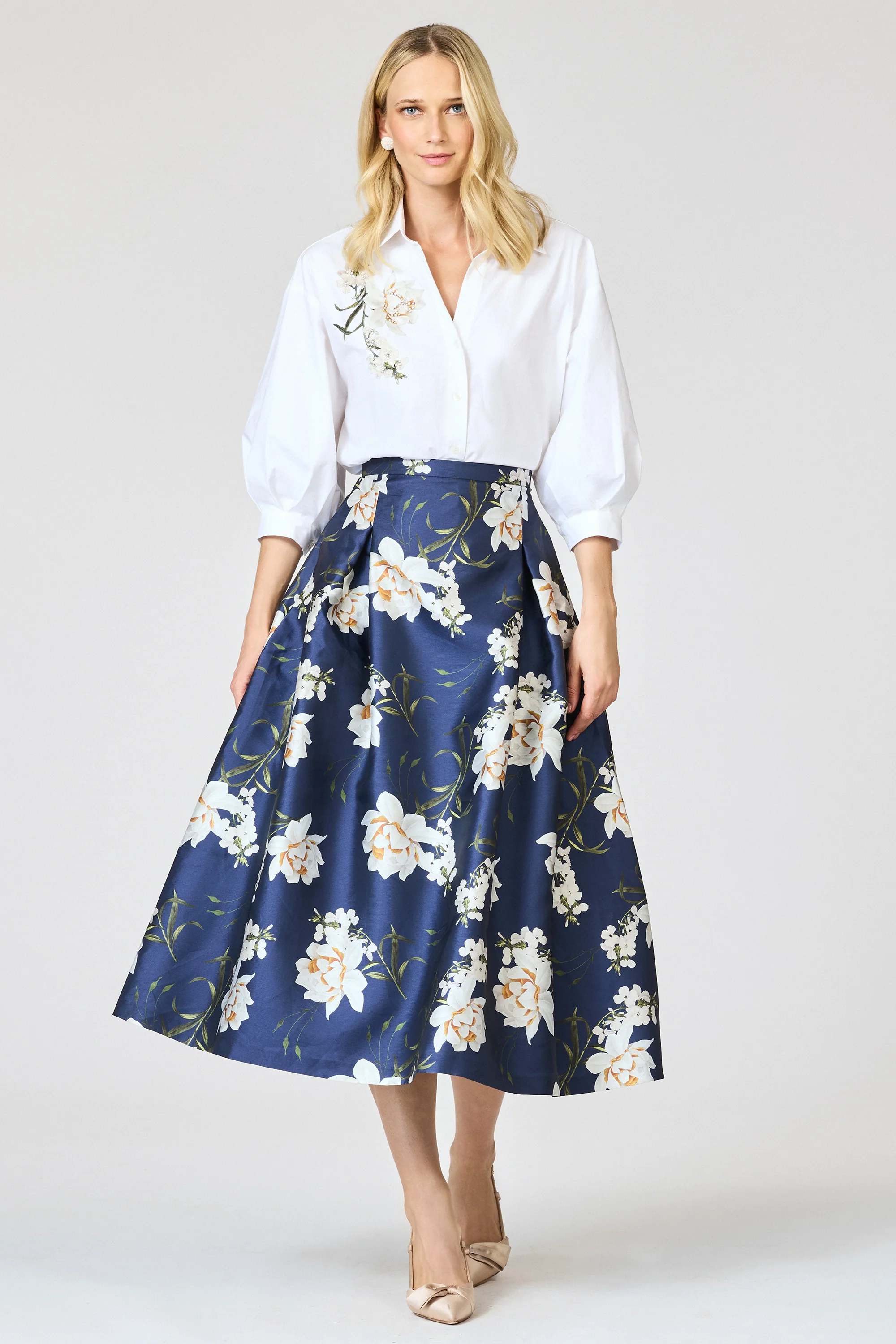 TIPPY SKIRT - NAVY NARCISSUS - Image 3