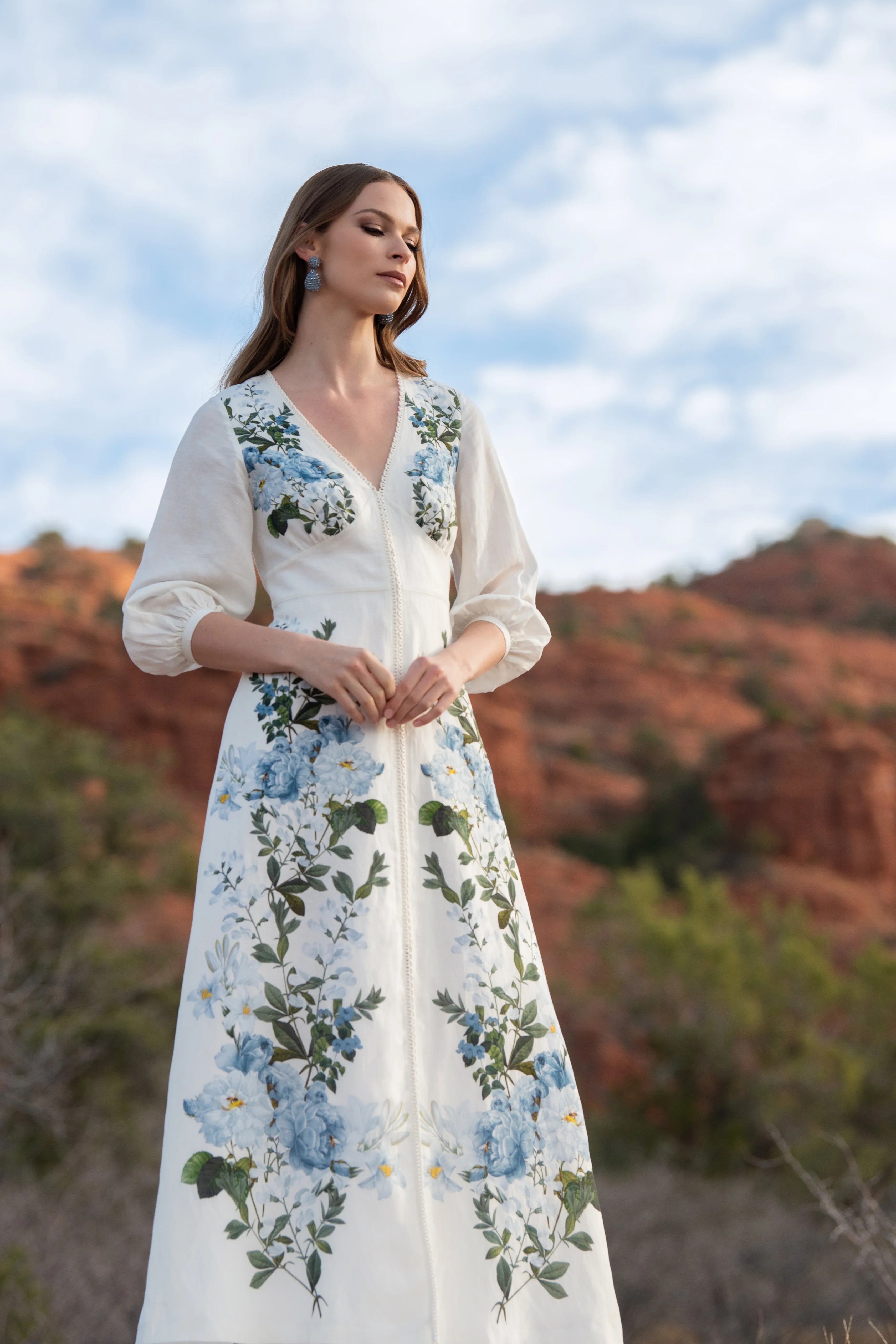 VARENNA DRESS - SKY PEARL RACEME - FINAL SALE